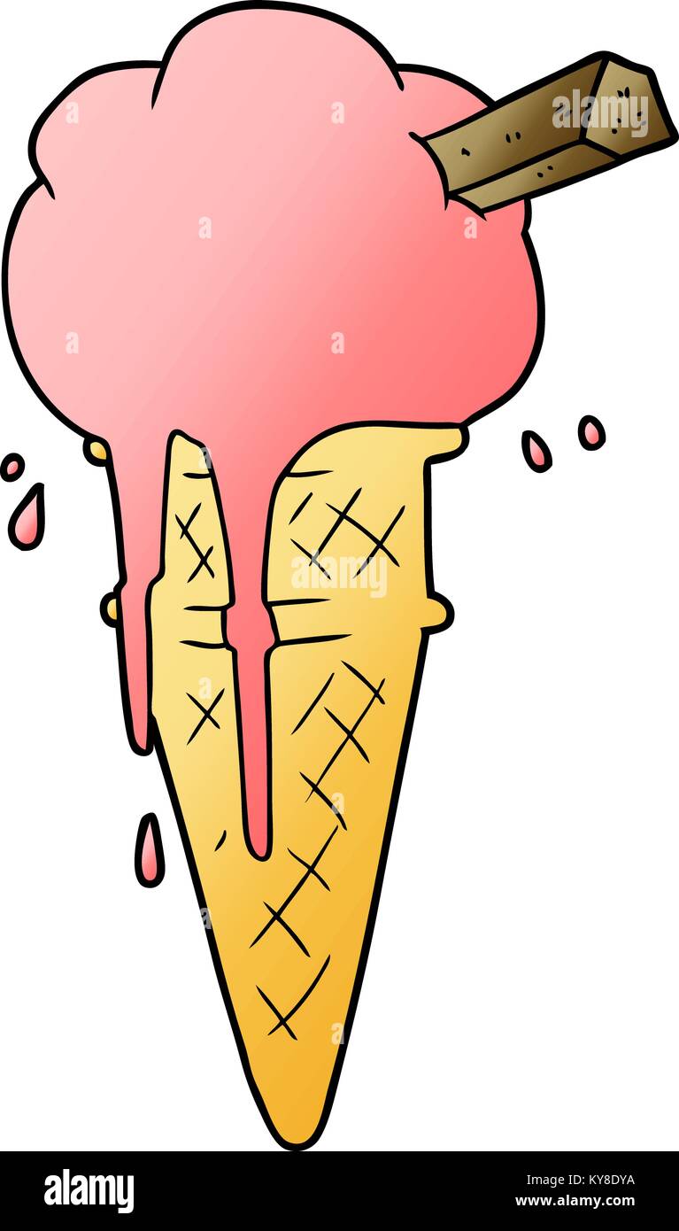 Fusión de helado de dibujos animados Imagen Vector de stock - Alamy