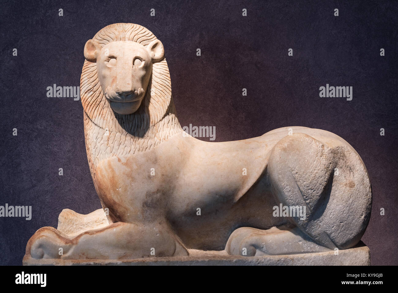 La "sagrada Lion Gate' (590-580 A.C.) en Kerameikos museo arqueológico de Atenas Grecia Foto de stock