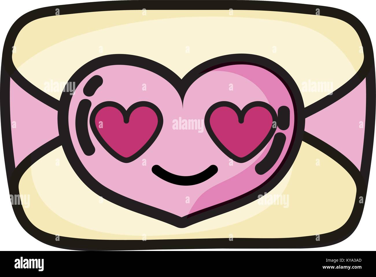 Tarjeta de amor en el amor kawaii cartoon Imagen Vector de stock - Alamy