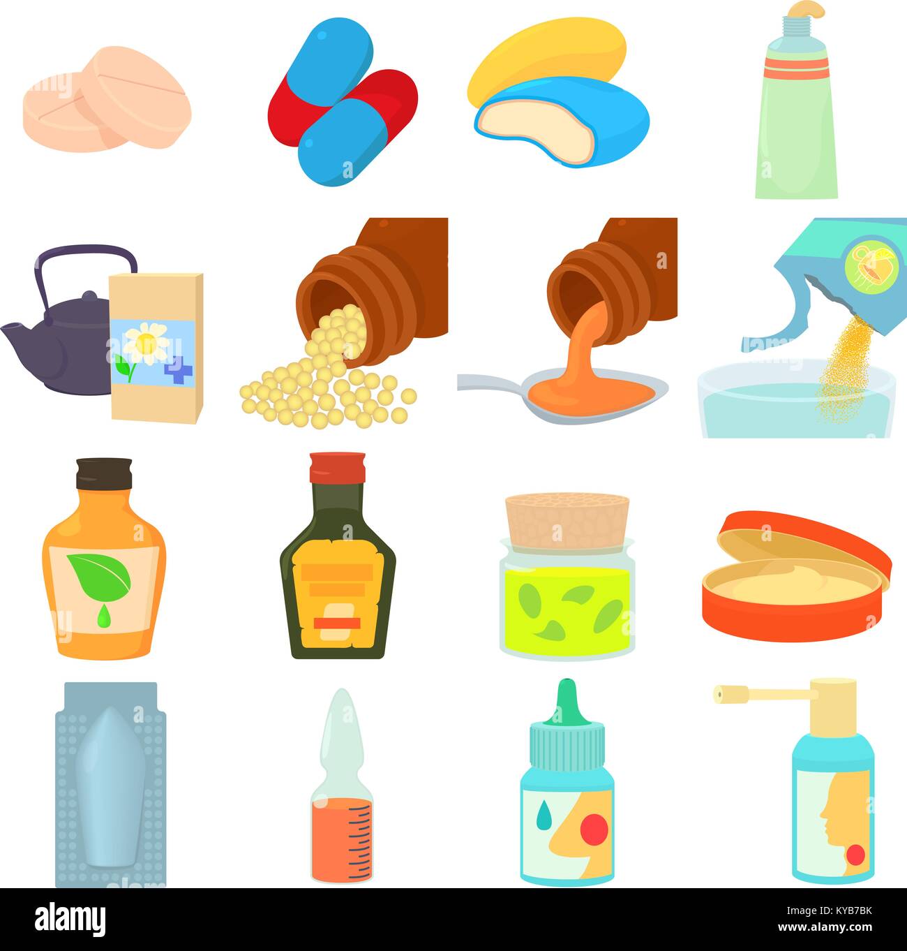 Tipos de drogas, conjunto de iconos de estilo de dibujos animados Imagen  Vector de stock - Alamy