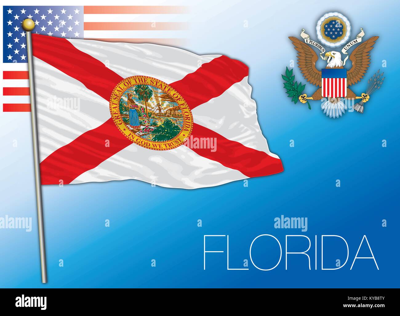 Bandera del estado federal de la Florida, Estados Unidos Imagen Vector de  stock - Alamy