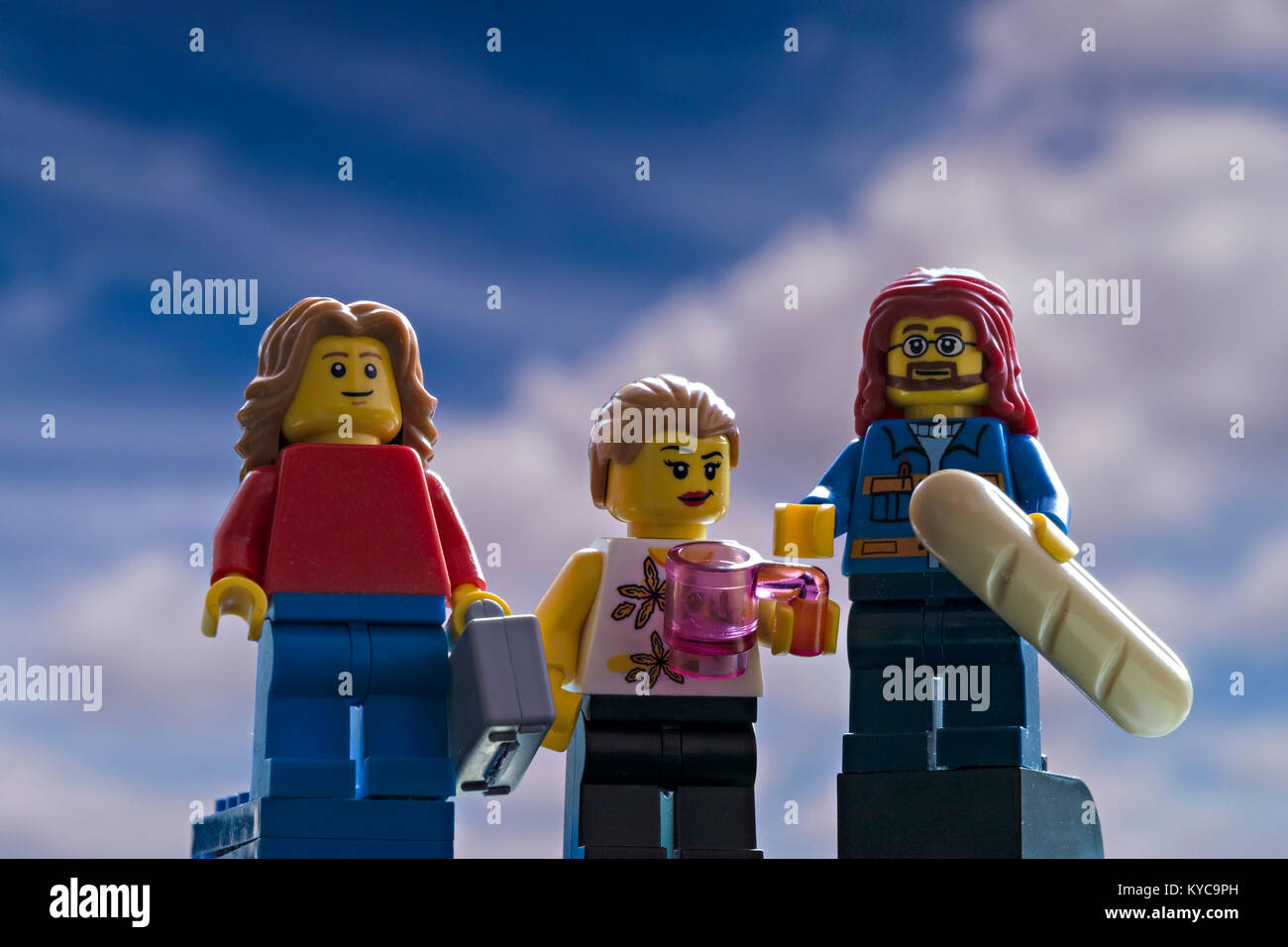 Las personas de la familia minifigure Lego Foto de stock