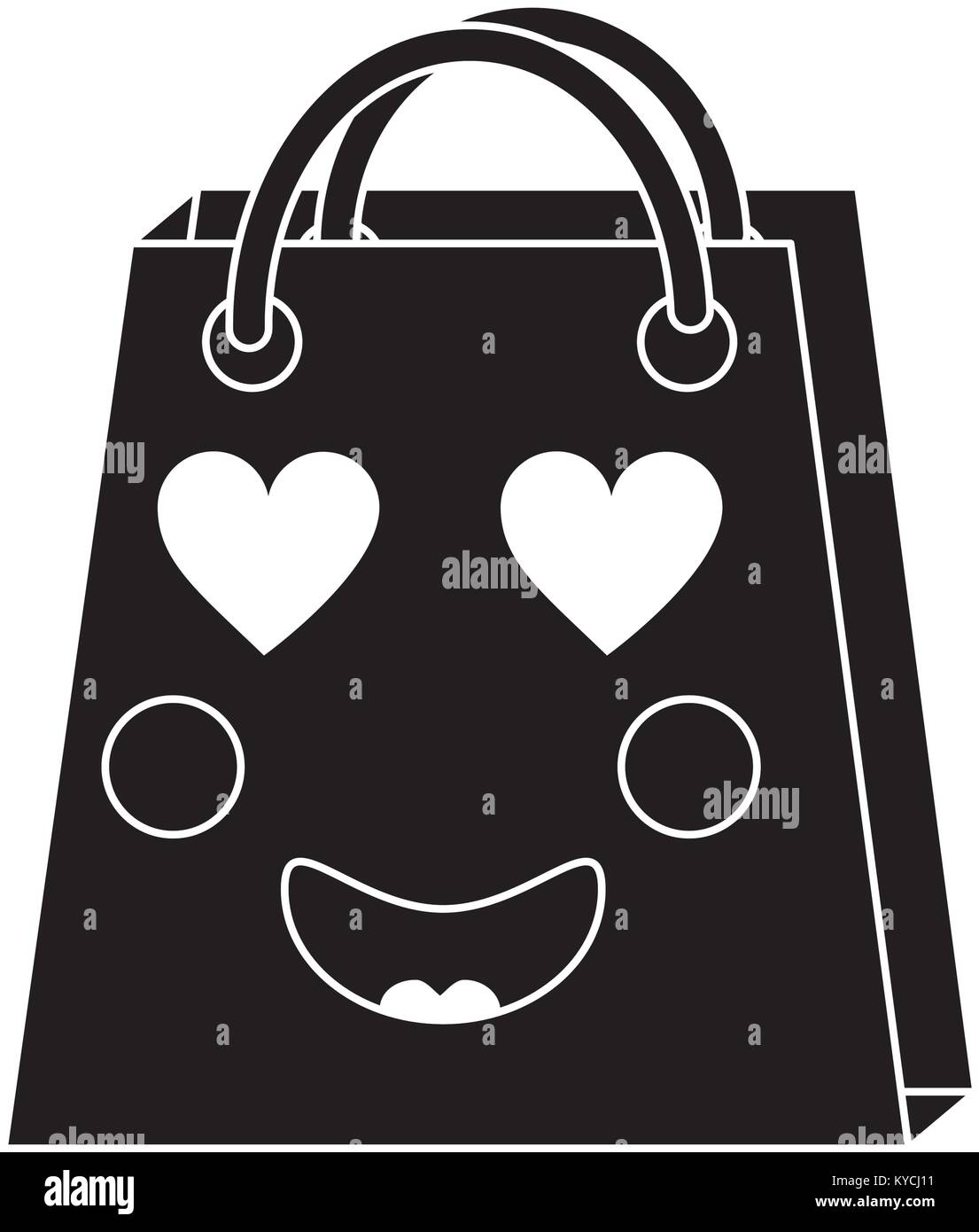 Bolsa de compras corazón ojos emoji icono de imagen Imagen Vector de stock  - Alamy