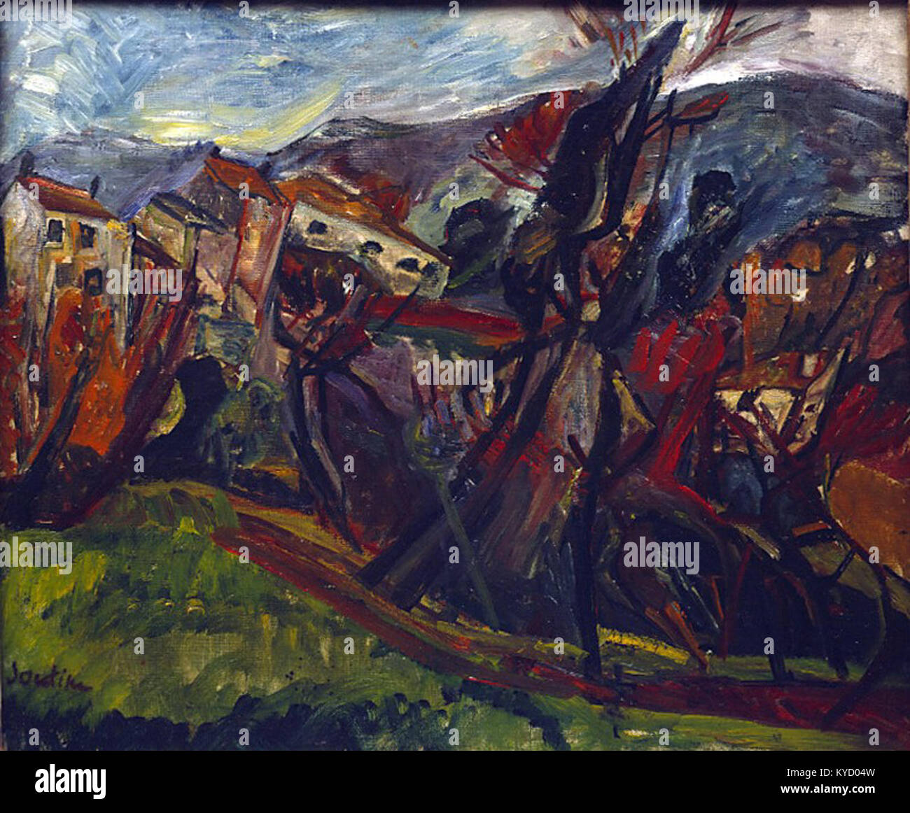 Paysage de Céret, Chaïm Soutine (1919) - Musée d'art et d'histoire du Judaïsme Foto de stock