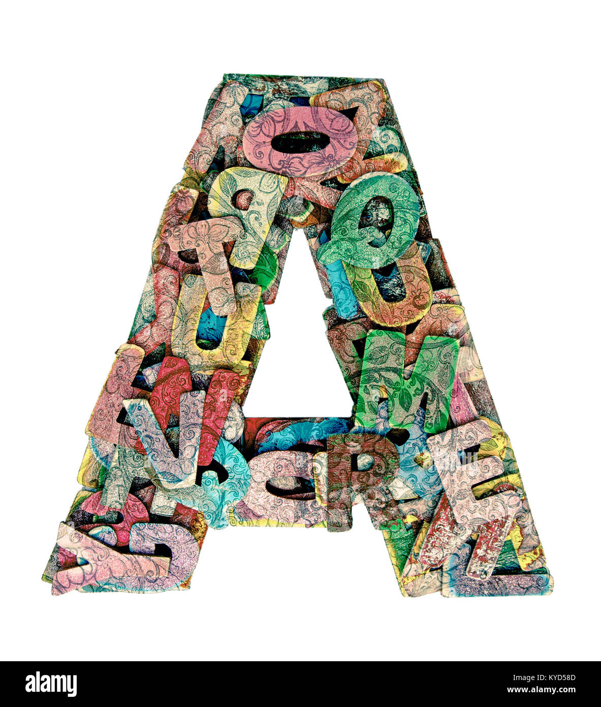 Muchas de las pequeñas letras de madera que componen la letra A Fotografía  de stock - Alamy