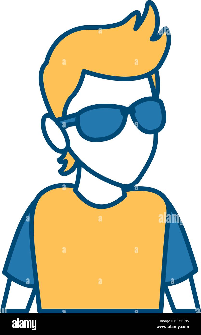 Hombre con gafas de sol cartoon Imagen Vector de stock - Alamy