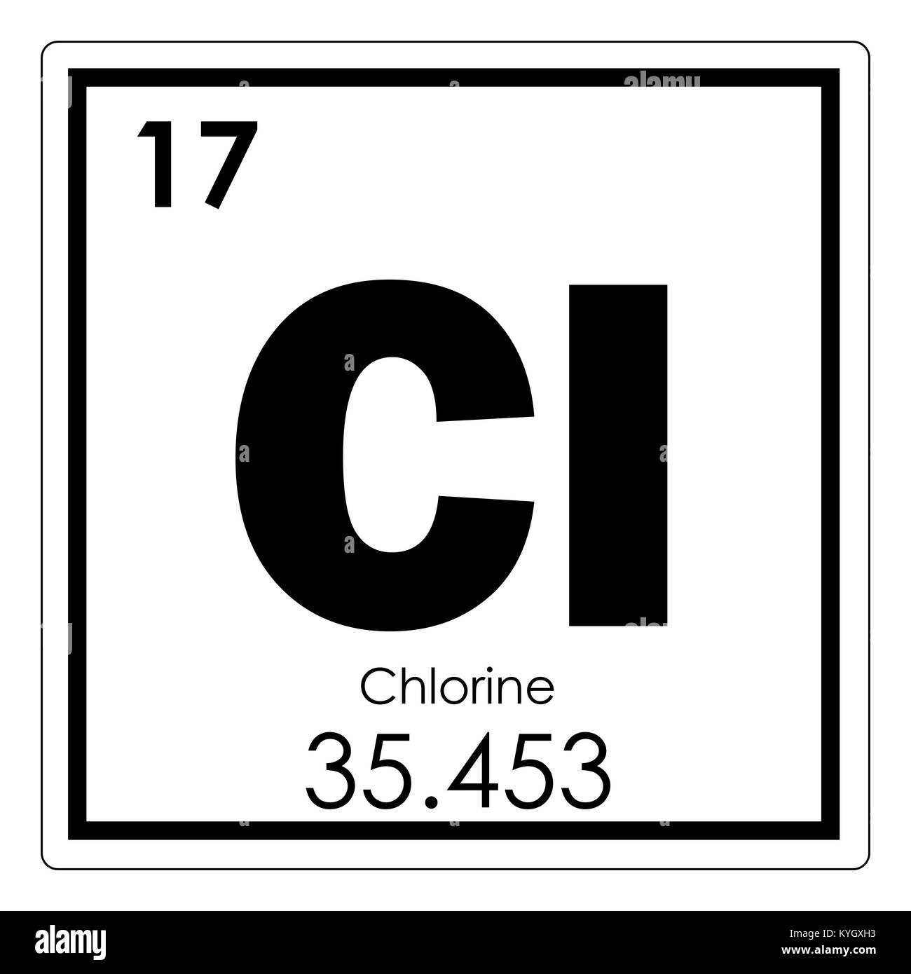 Tabla periódica de elementos químicos cloro símbolo de ciencia Fotografía  de stock - Alamy