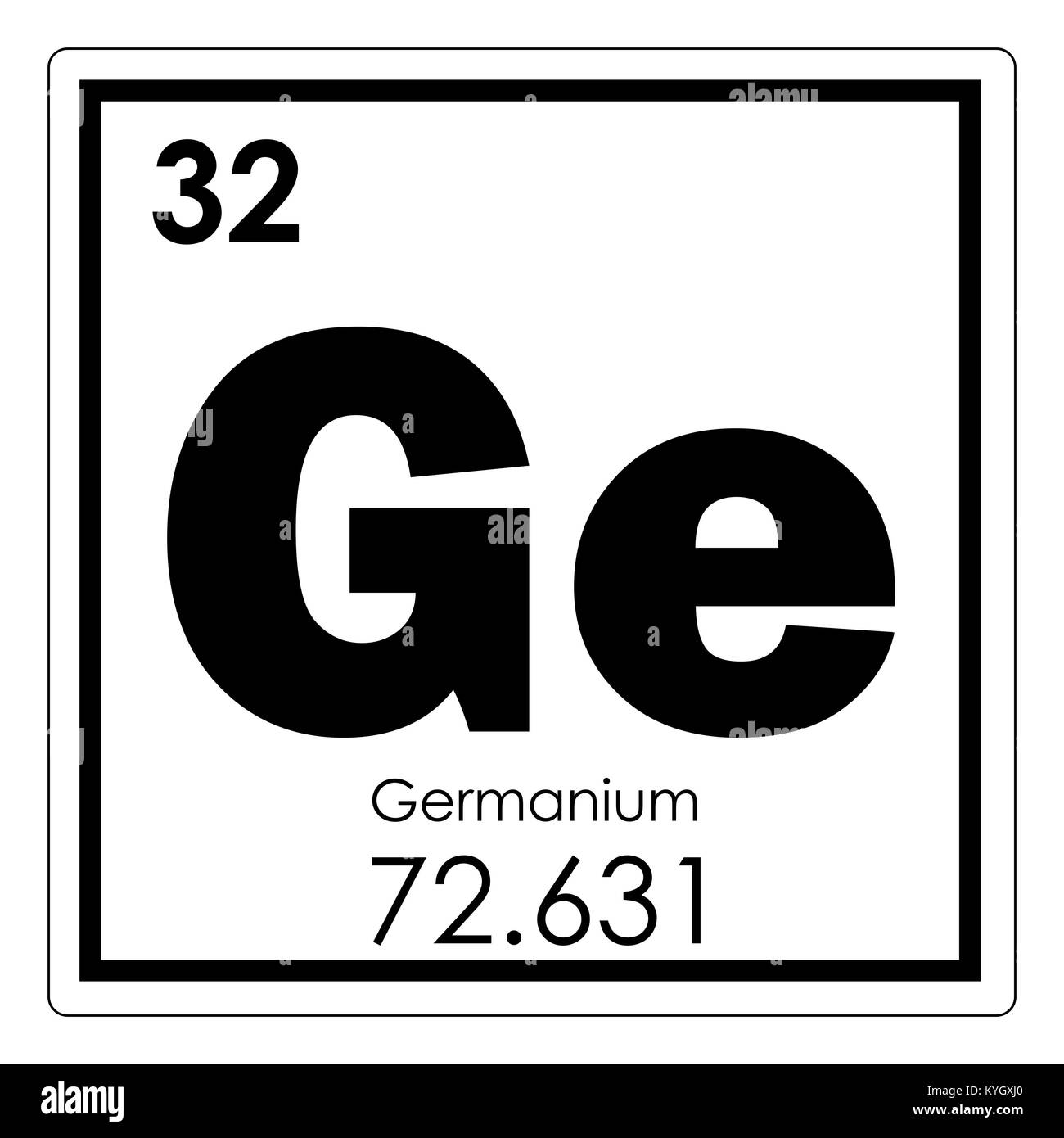 Tabla periódica de elementos químicos germanio símbolo de ciencia Foto de stock