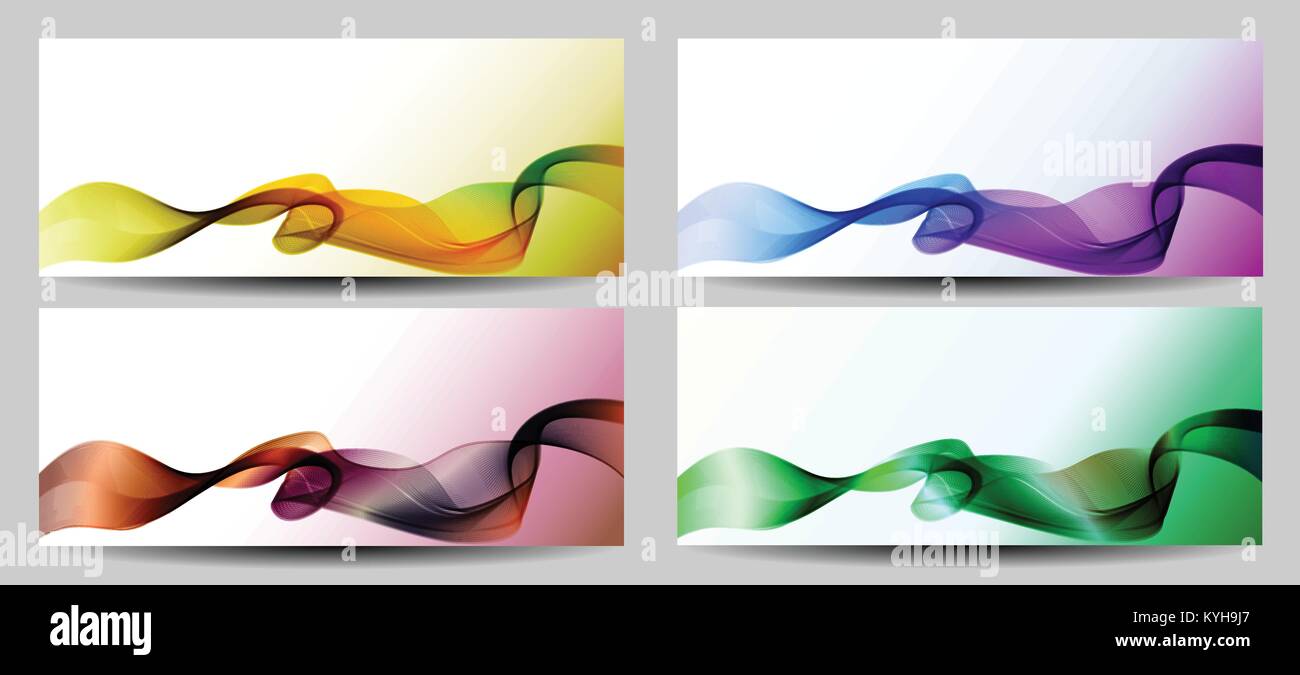 Un conjunto de vectores coloridos banners web plantillas. Resumen Antecedentes Ilustración del Vector