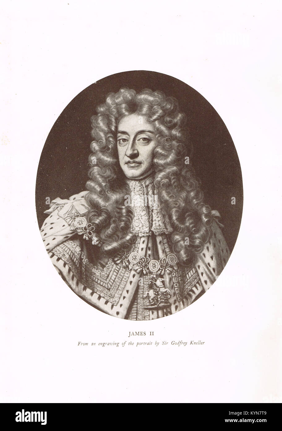 El rey Jaime II de Inglaterra, rey de Escocia como Jacobo VII, 1633-1701, reinó 1685-1688, último monarca Católico de Inglaterra, Escocia e Irlanda Foto de stock