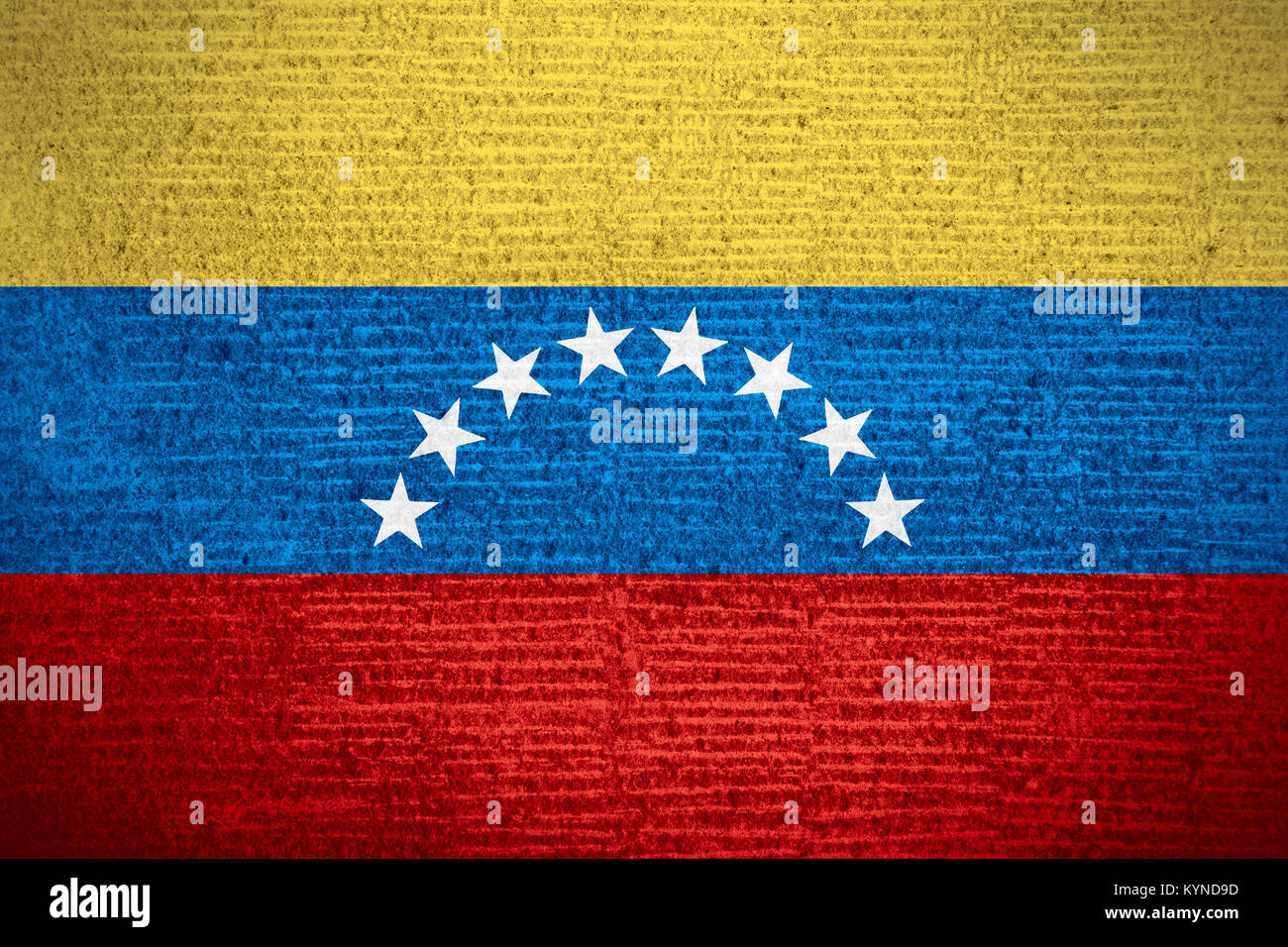 Bandera de Venezuela o venezolanos de banner en la fila de textura patrón Foto de stock