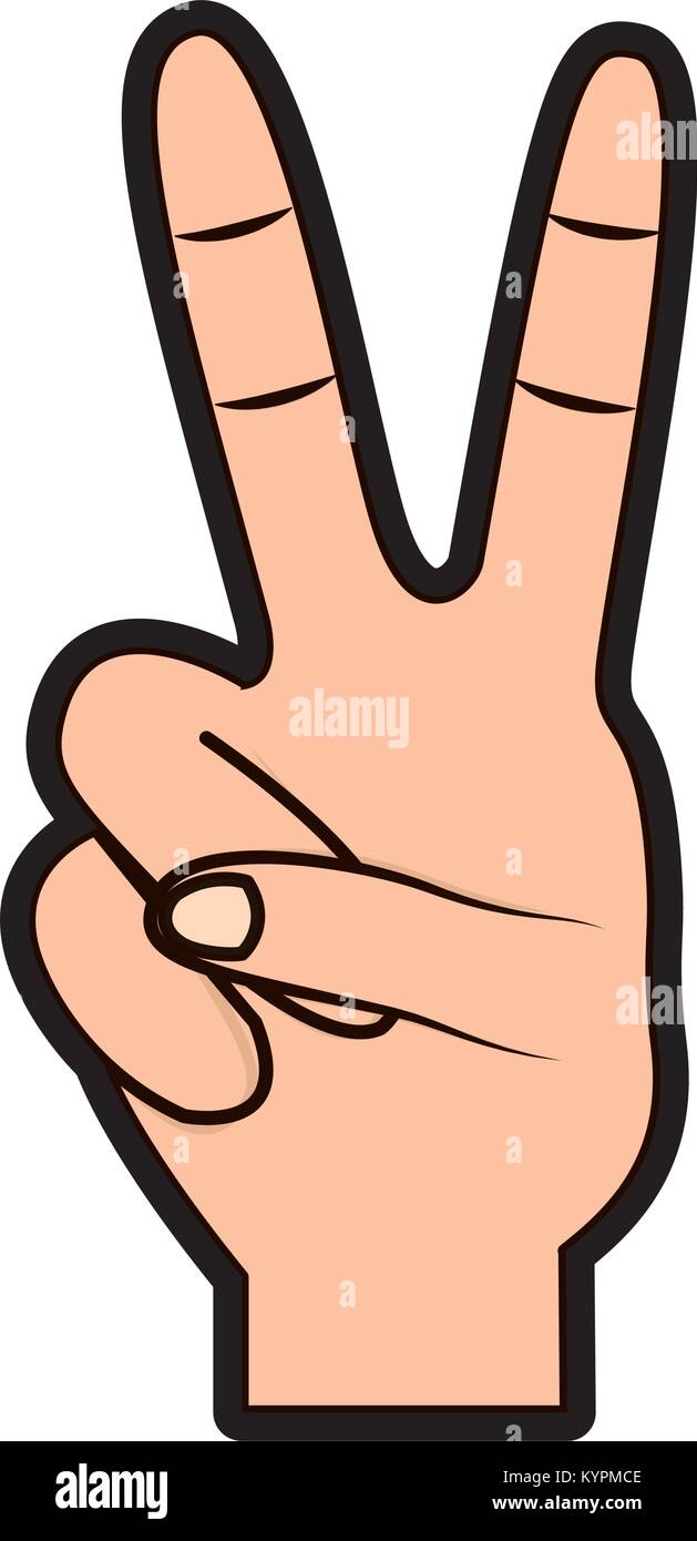 Mano Con Dos Dedos De La Victoria De La Paz Y Del Amor Signo Imagen Vector De Stock Alamy