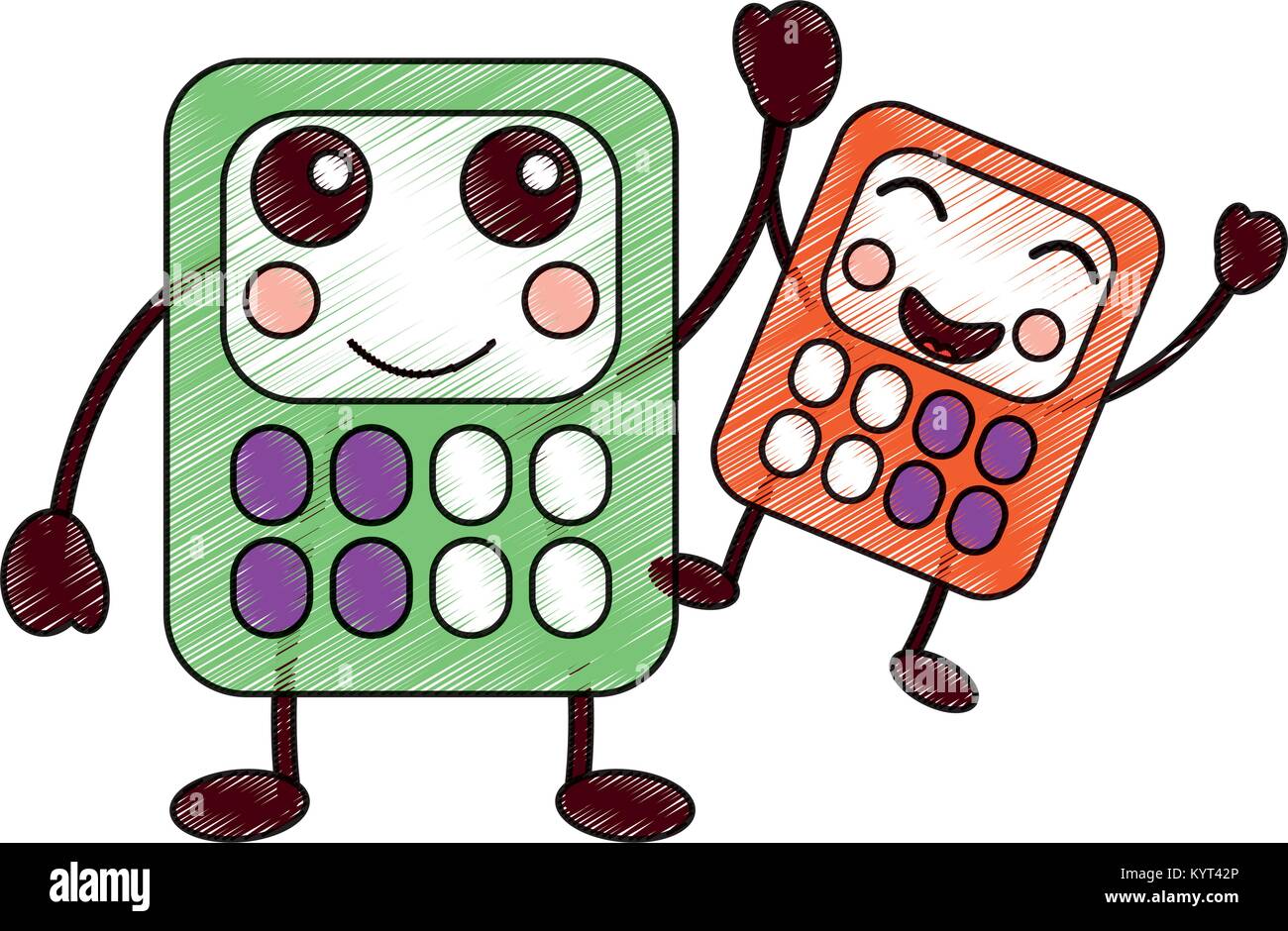 Calculadoras útiles escolares kawaii icono de imagen Imagen Vector de stock  - Alamy