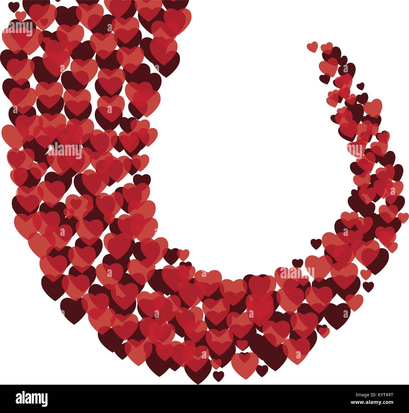 Ilustración vectorial de corazón rojo volando de fondo de San Valentín. Ilustración del Vector