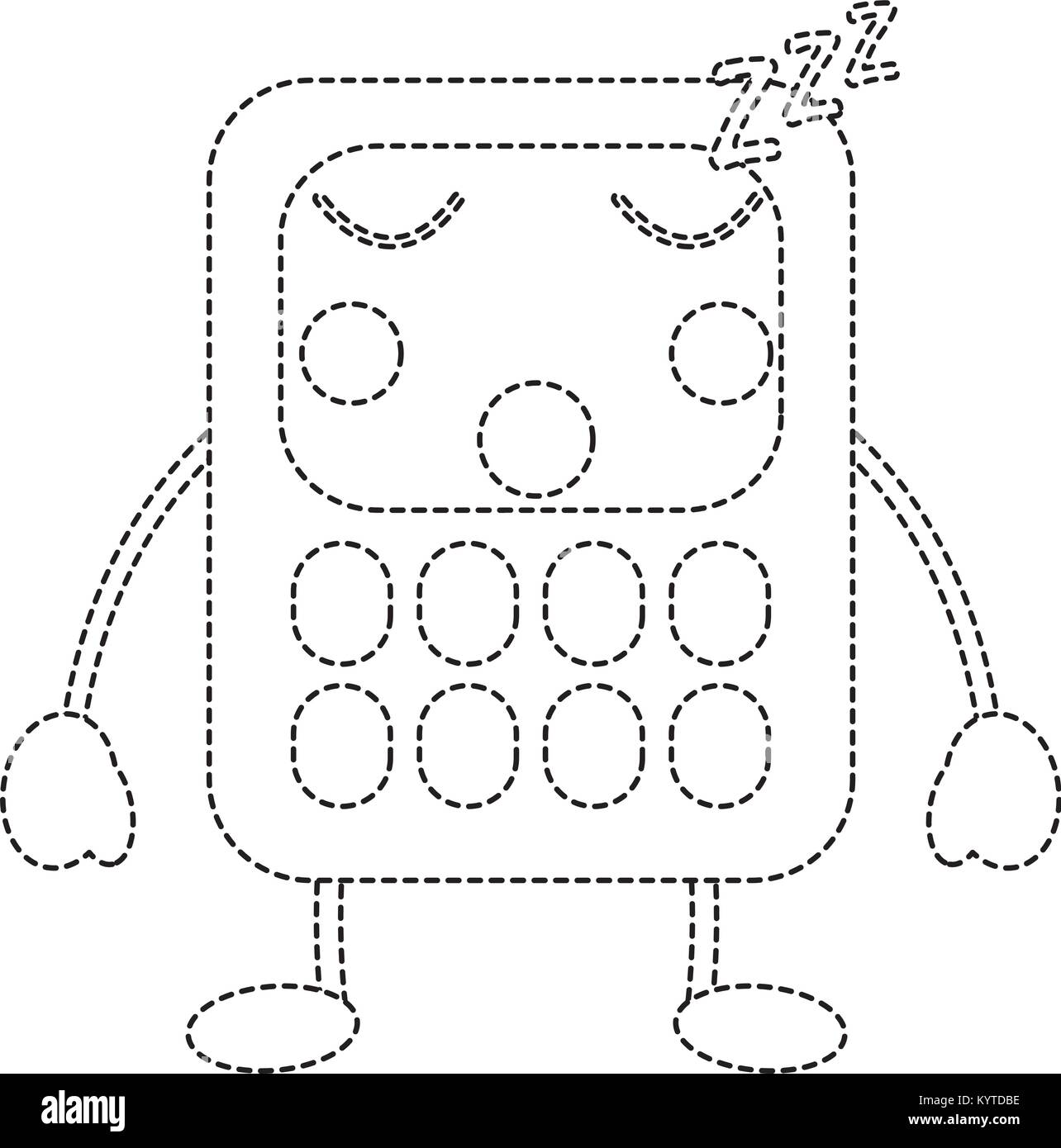 Calculadora dormir suministros escolares kawaii icono de imagen Imagen  Vector de stock - Alamy