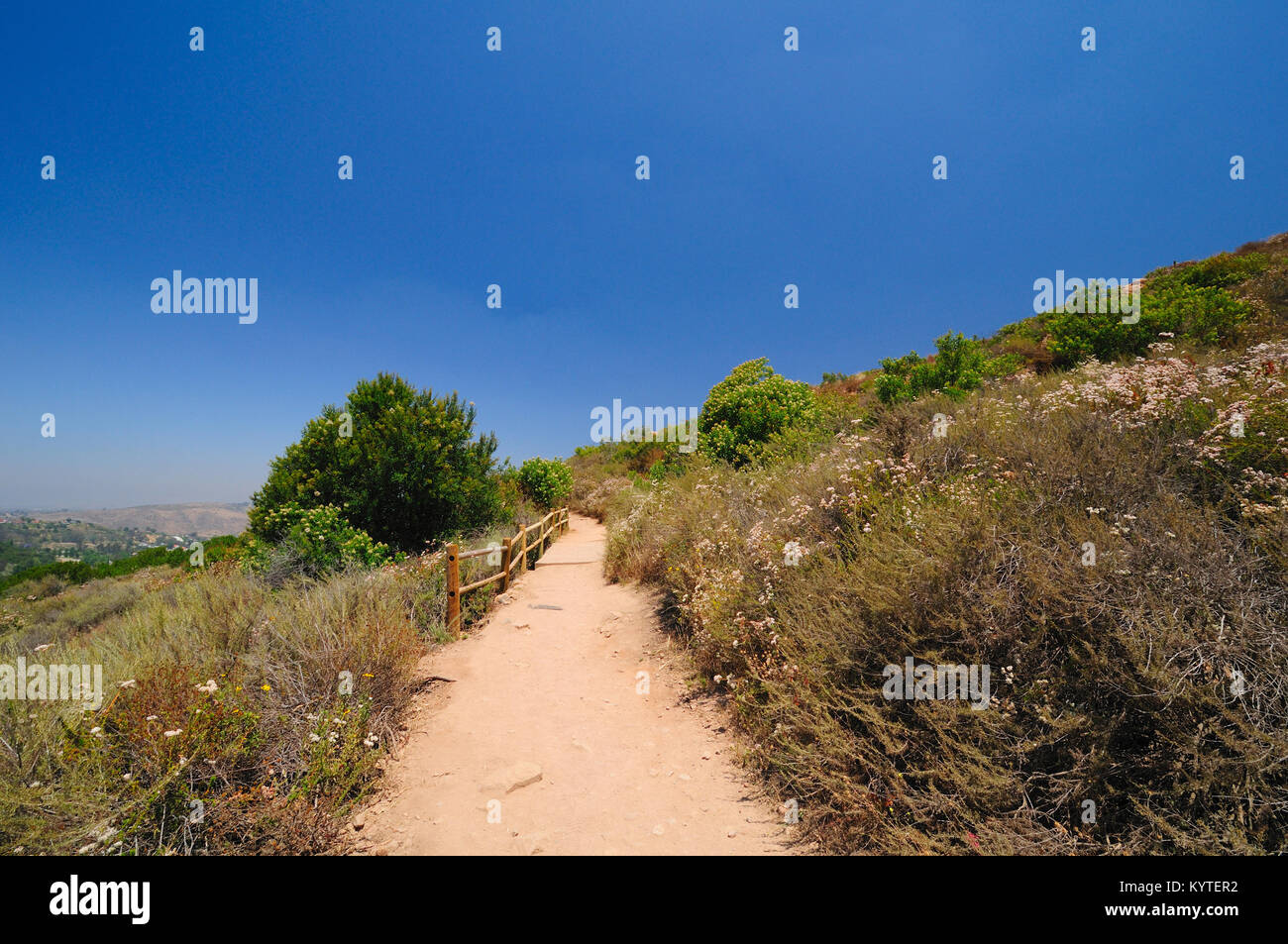 La Cowles Mountain trail en San Diego, California Foto de stock