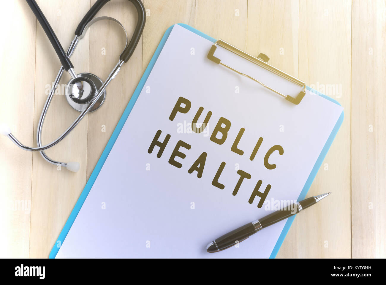 Concepto de atención médica y de la salud - Salud Pública texto. Foto de stock