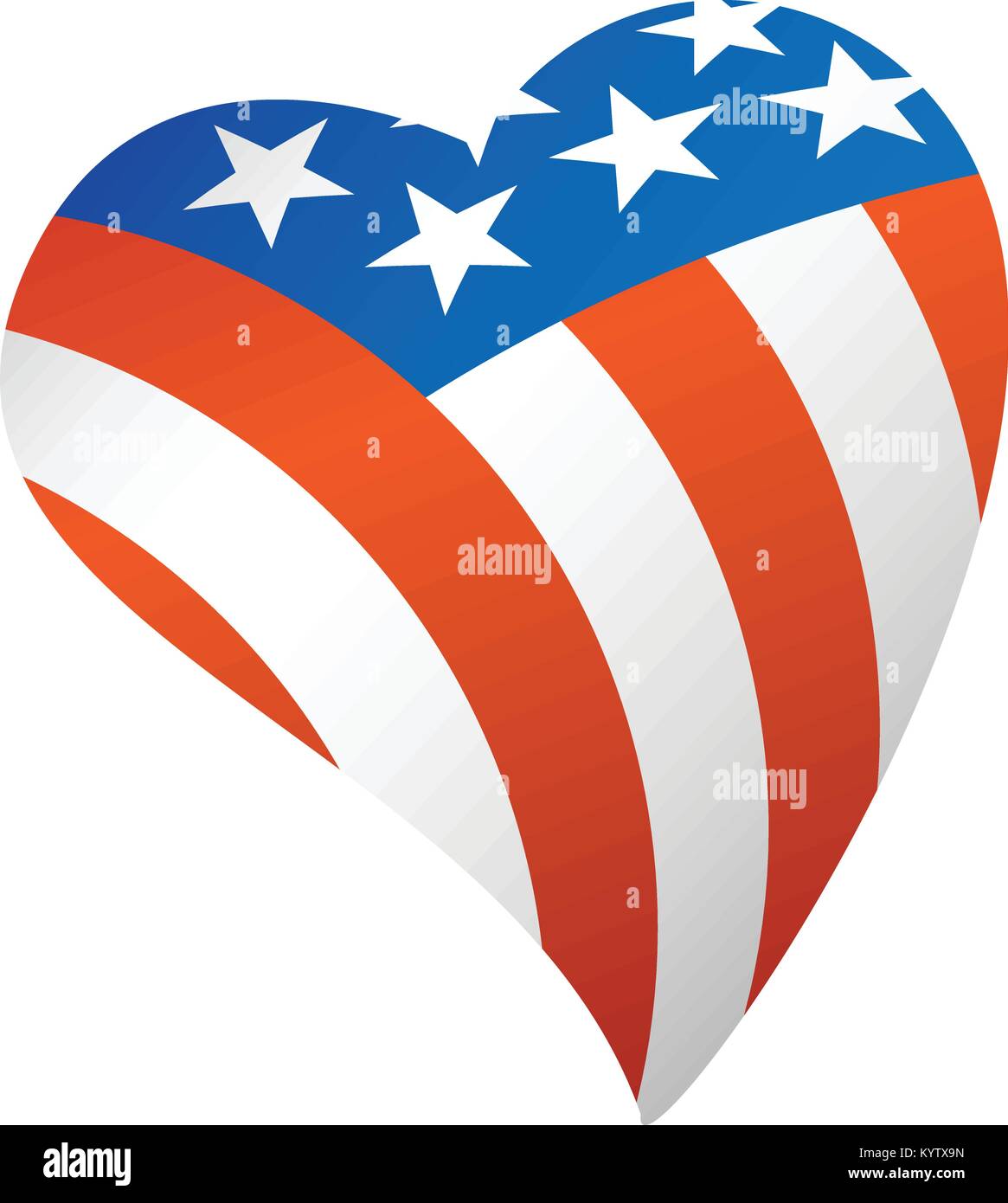 La bandera americana Patriótica USA Corazón ilustración vectorial Ilustración del Vector