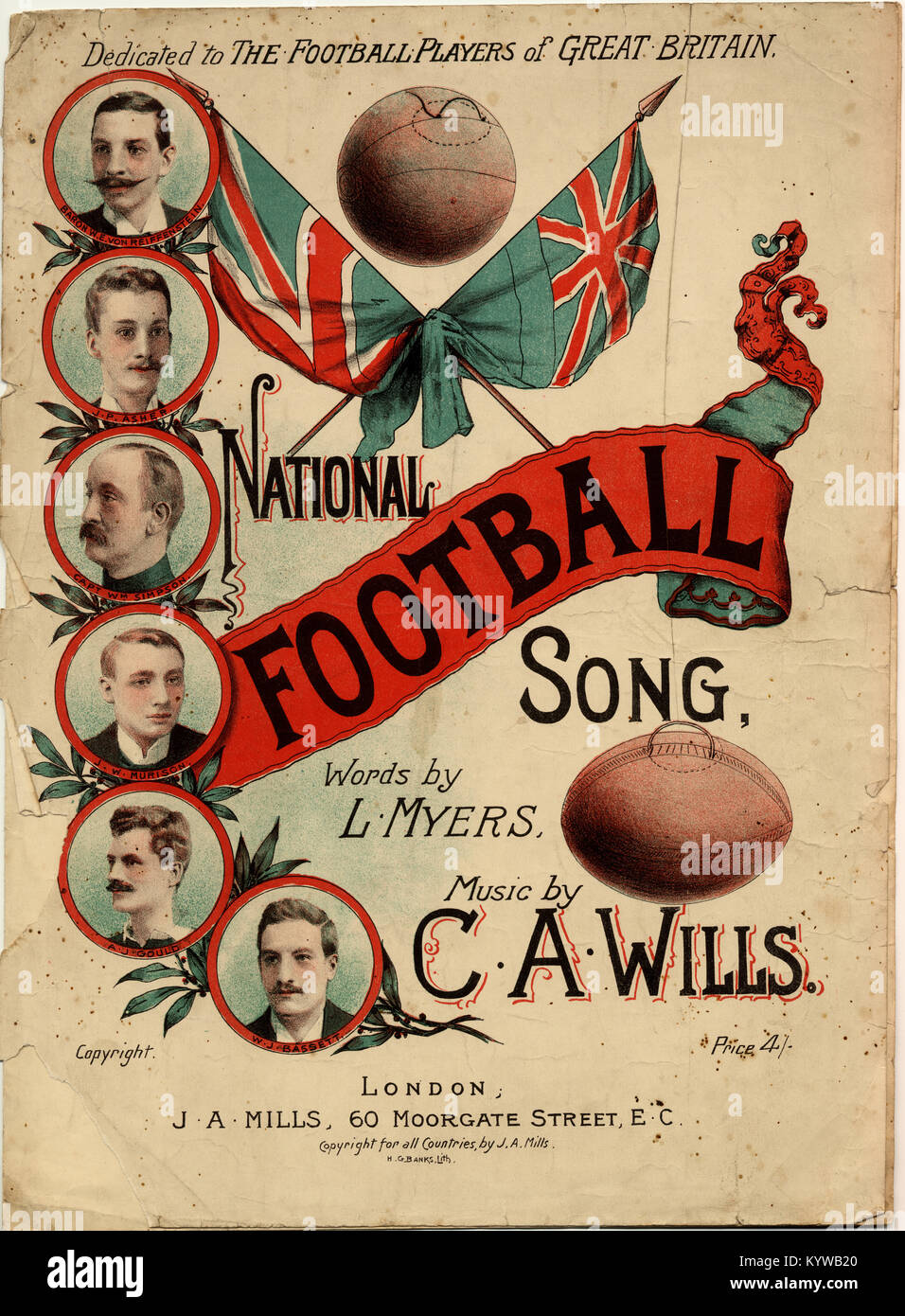 Nacional de Fútbol para el fútbol Song-Dedicated pares de Gran Bretaña Foto de stock