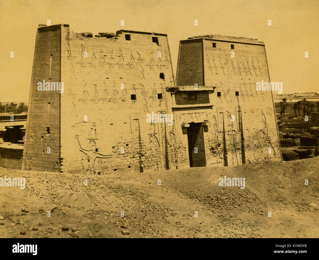Los pilones y el obelisco, Tebas (Luxor), Foto de stock