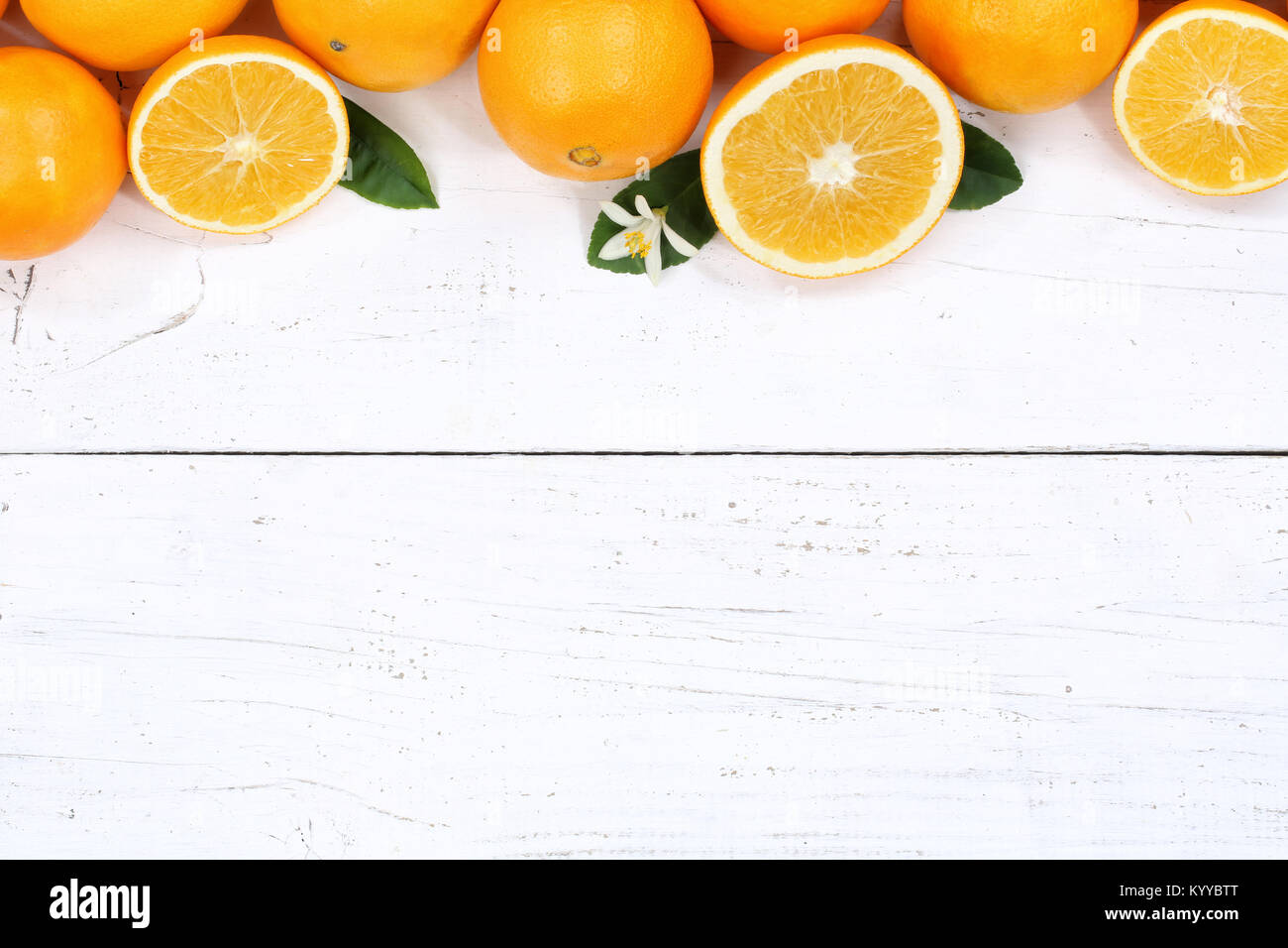 Las naranjas naranja frutas copyspace espacio copia de vista superior Foto de stock