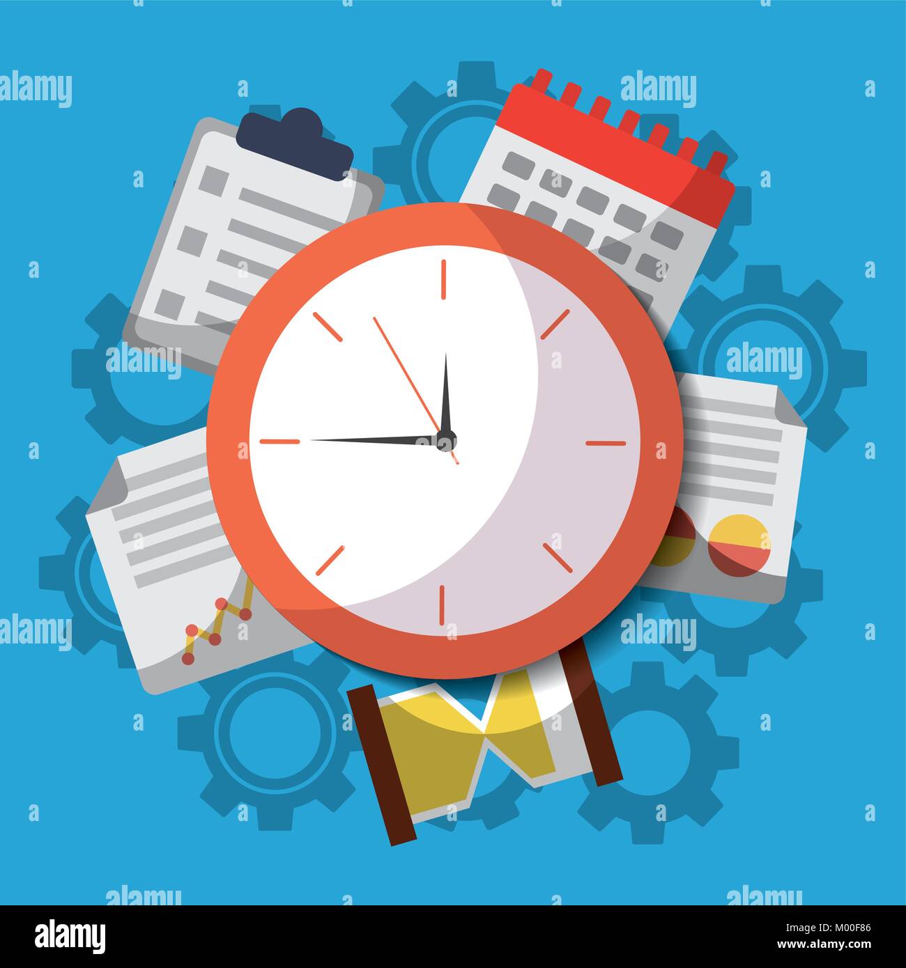 Reloj de tiempo de trabajo de negocios iconos de calendario Imagen Vector  de stock - Alamy