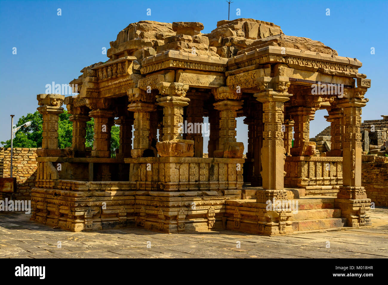Templo Padawali Mandap, las ruinas del templo hindú de Madhya Pradesh, India Foto de stock