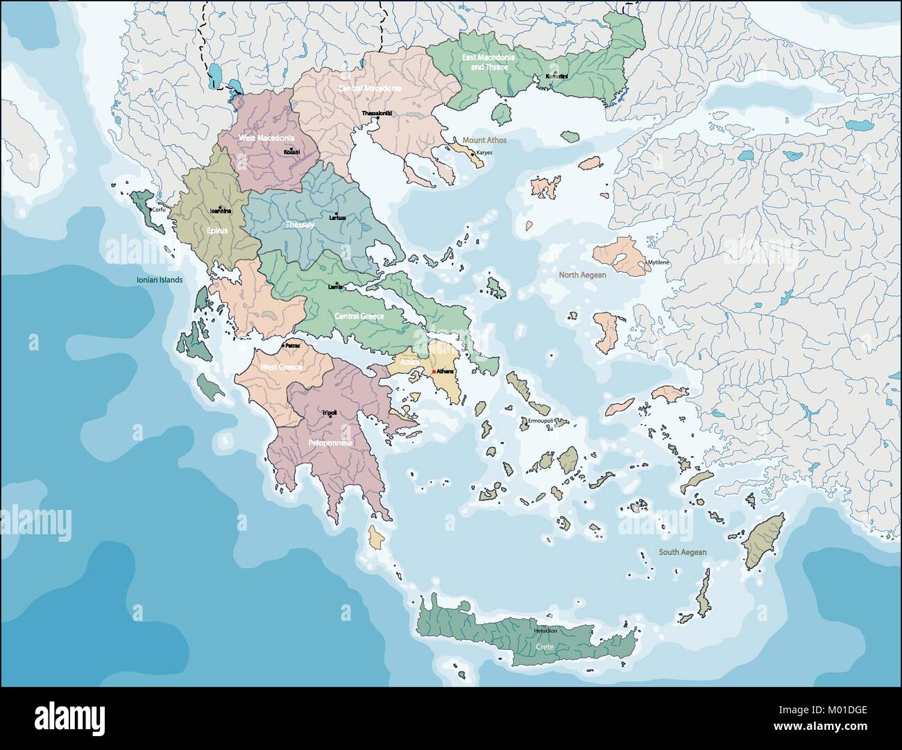 Mapa de Grecia Imagen Vector de stock - Alamy