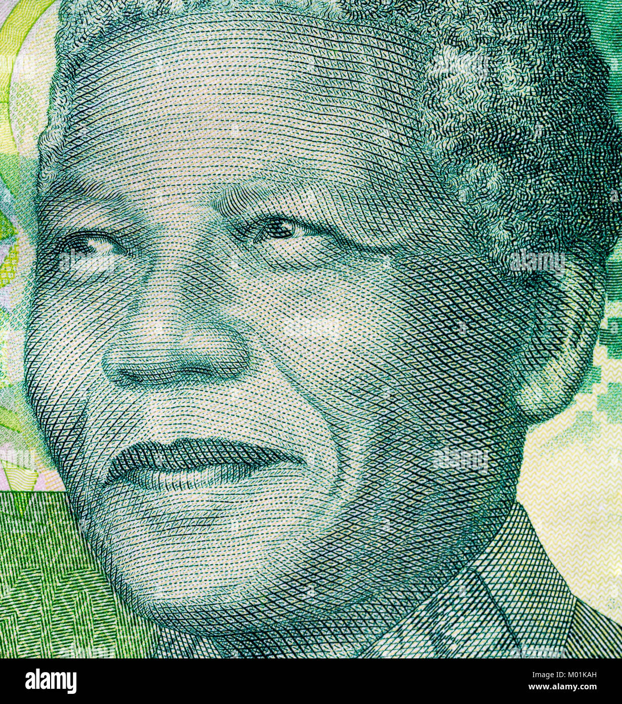 Biella, Italia - 29 de octubre de 2017. Con billetes retrato de Nelson Mandela. Banco de la Reserva de Sudáfrica Foto de stock