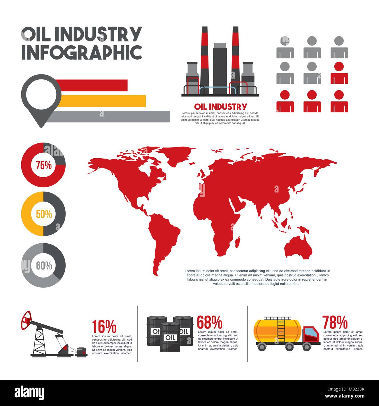 Infografía de la industria petrolera mundial de producción, la distribución  y la extracción de petróleo de negocios diagrama infochart Imagen Vector de  stock - Alamy