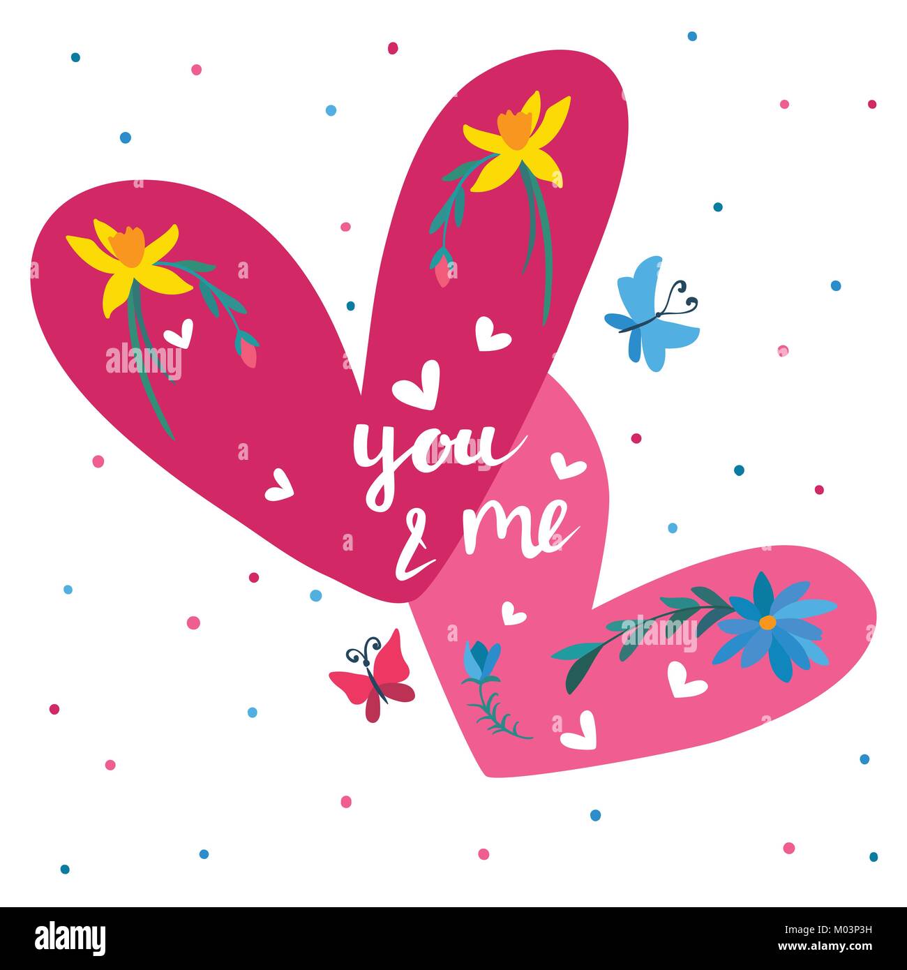 Día de San Valentín Tarjetas de saludo tarjeta de flores de color rosa mariposa tarjeta 6T estereoscópico