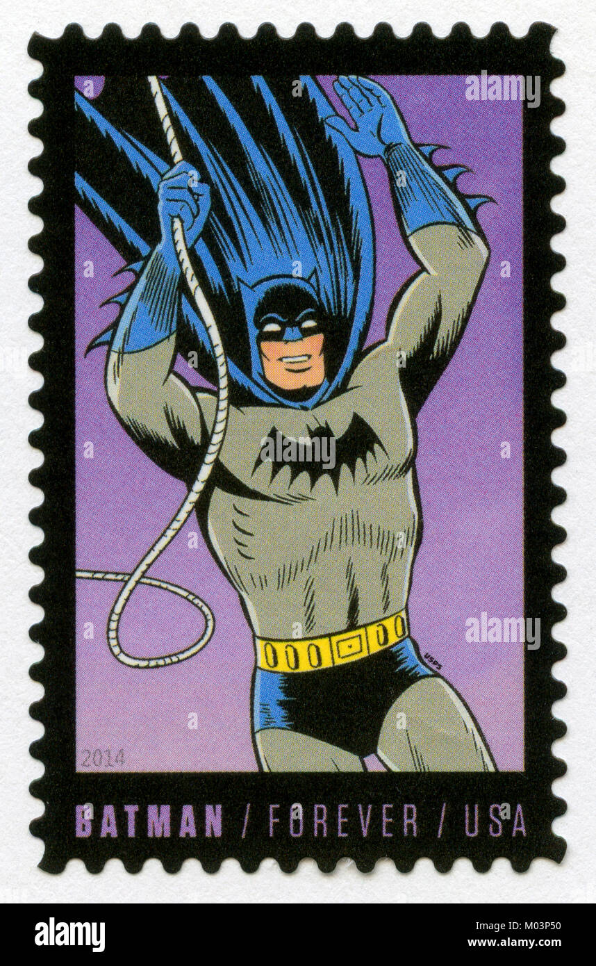 Recién liberado US sello representando Batman Fotografía de stock - Alamy