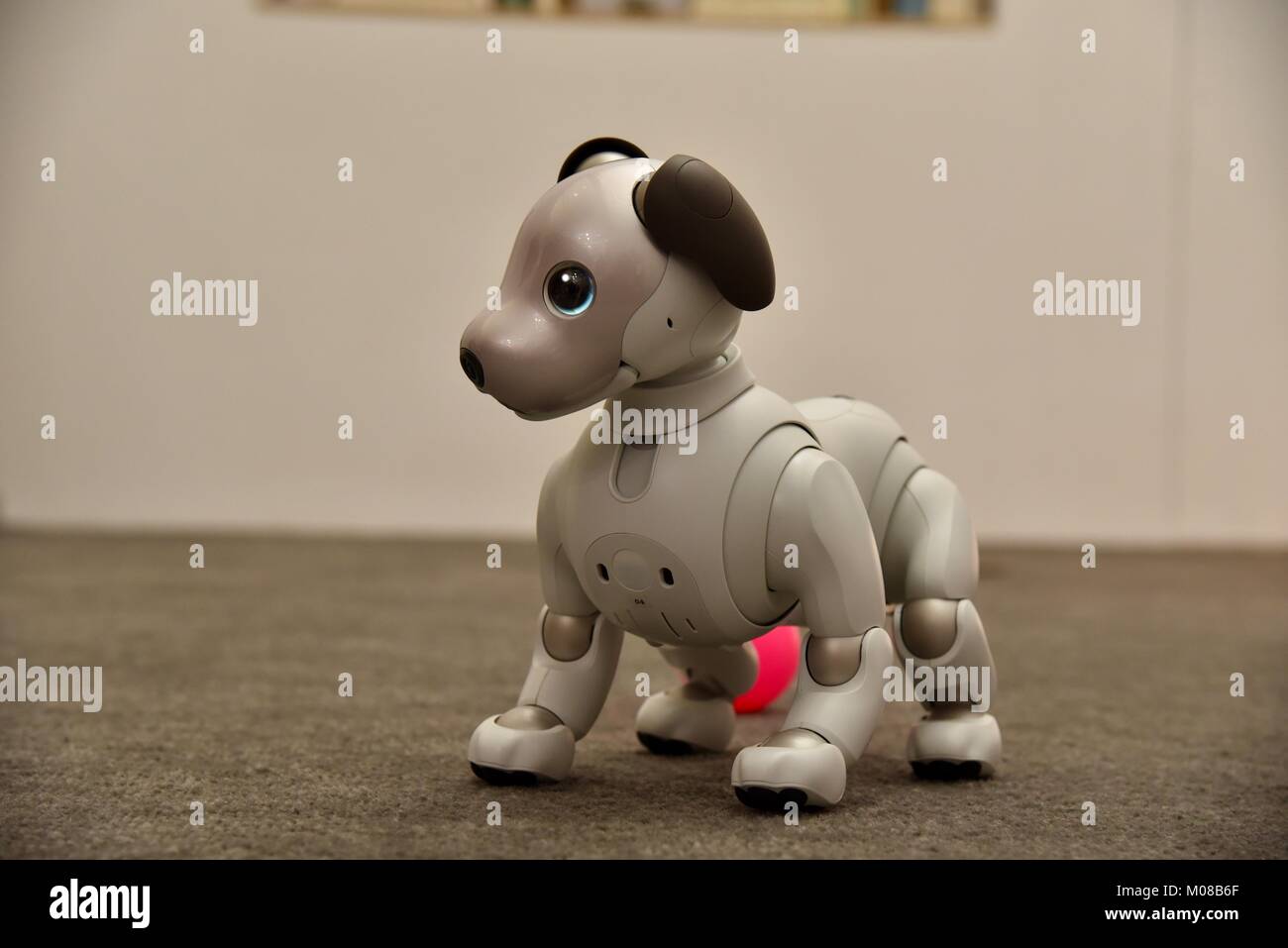 La nueva Sony, cute, adorable y costoso perro robot AIBO exhibido en el CES  2018 en Las Vegas, EE.UU Fotografía de stock - Alamy