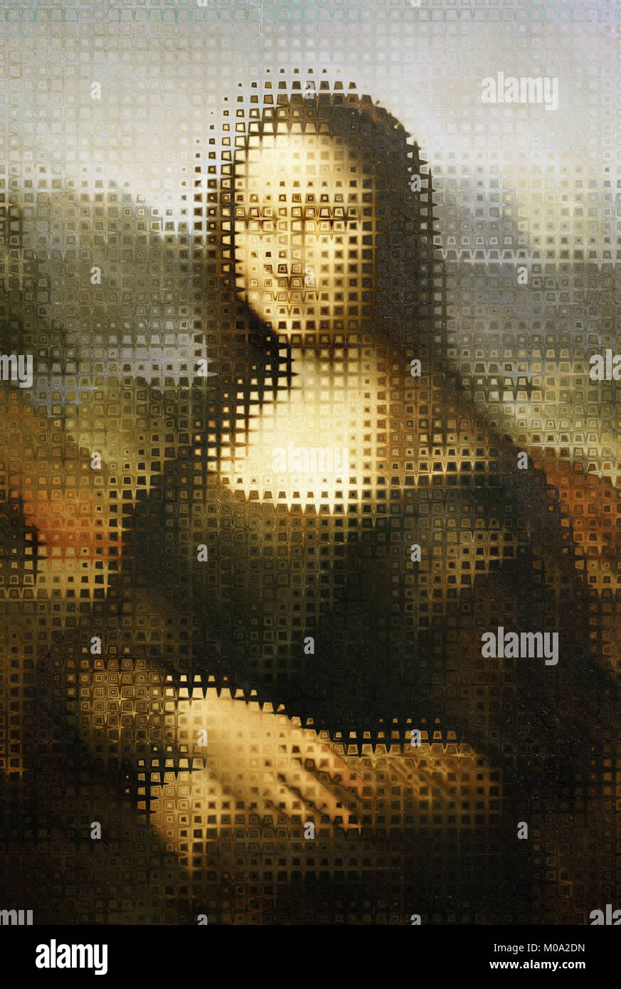 Modificación artística del famoso retrato de Mona Lisa de Leonardo da Vinci Foto de stock