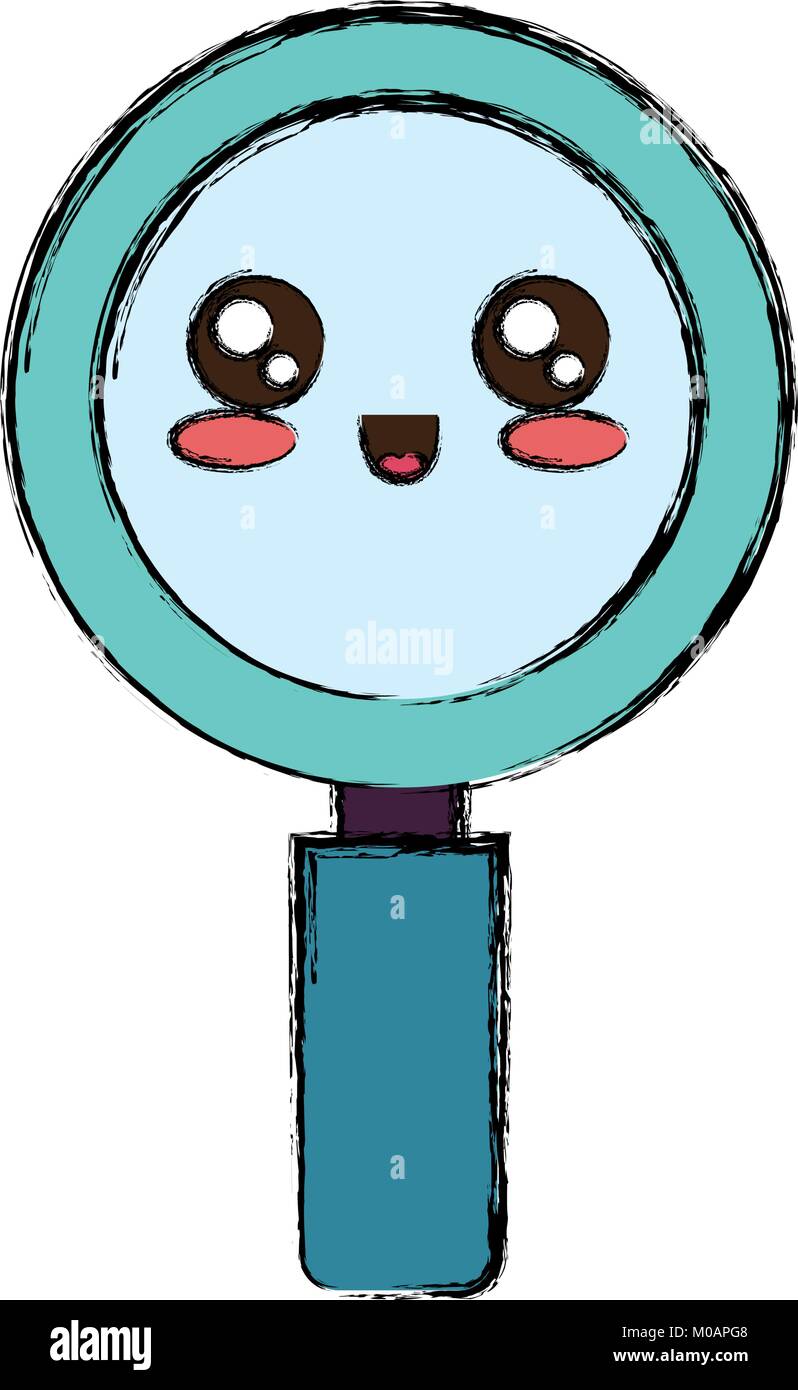 Kawaii icono de lupa Imagen Vector de stock Alamy