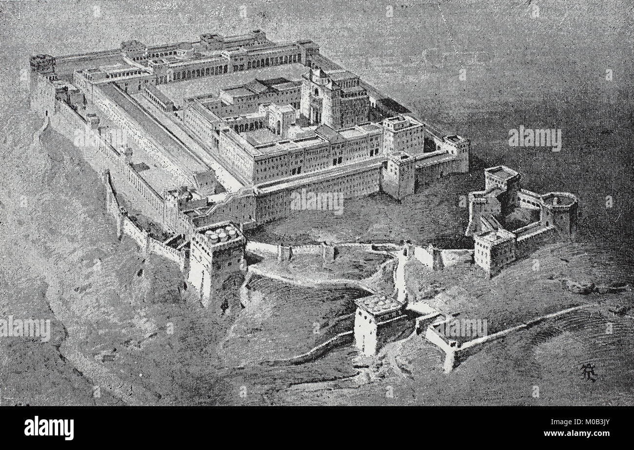 El templo en Jerusalén desde los días de Salomón, alrededor de 968 - 961 BC  , digital mejora la reproducción de una impresión original de 1880  Fotografía de stock - Alamy