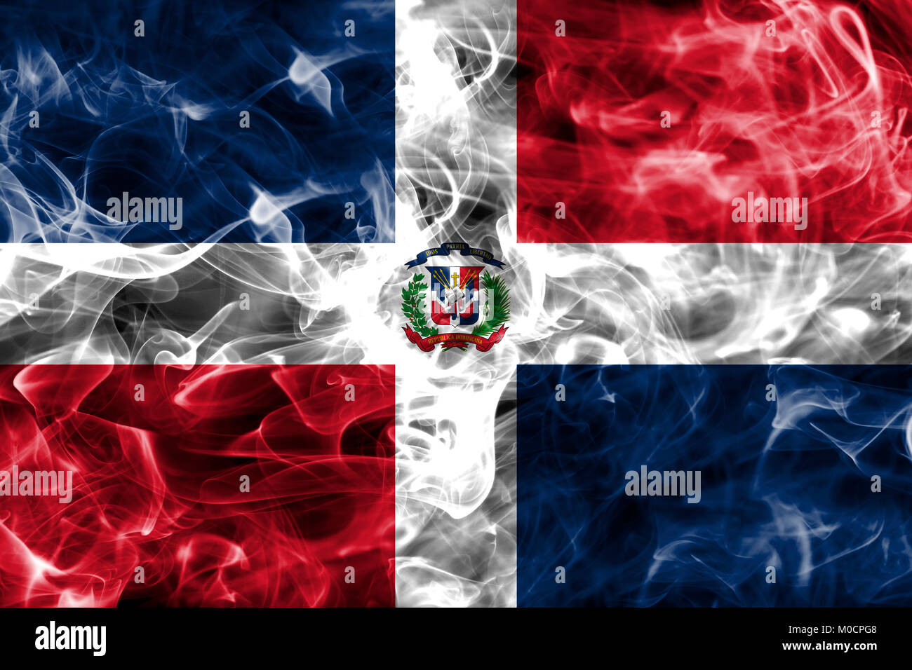 Republica Dominicana Bandera De Humo Fotografia De Stock Alamy