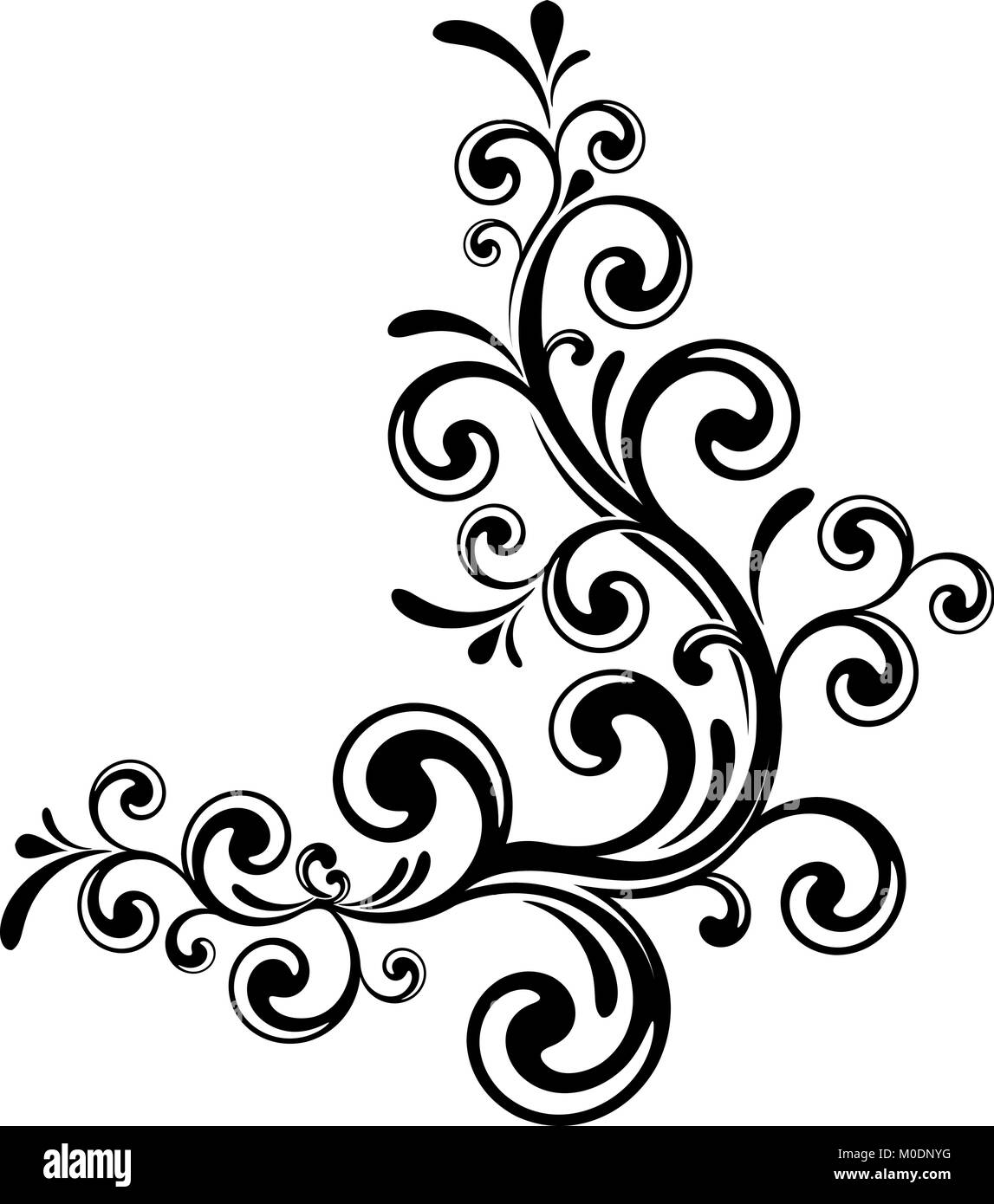 Esquina de flores ornamentales. Ilustración vectorial para su diseño o tatuaje Imagen Vector de stock - Alamy Esquina de flores ornamentales. Ilustración vectorial para su diseño o tatuaje Imagen Vector de stock - Alamy