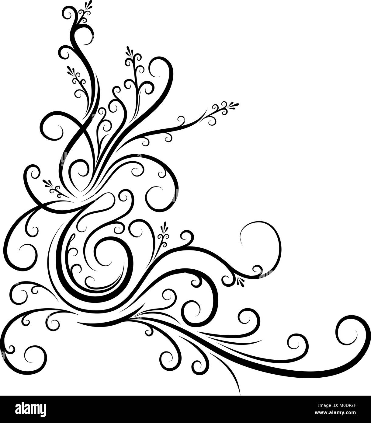 Esquina de flores ornamentales. Ilustración vectorial para su diseño o  tatuaje Imagen Vector de stock - Alamy