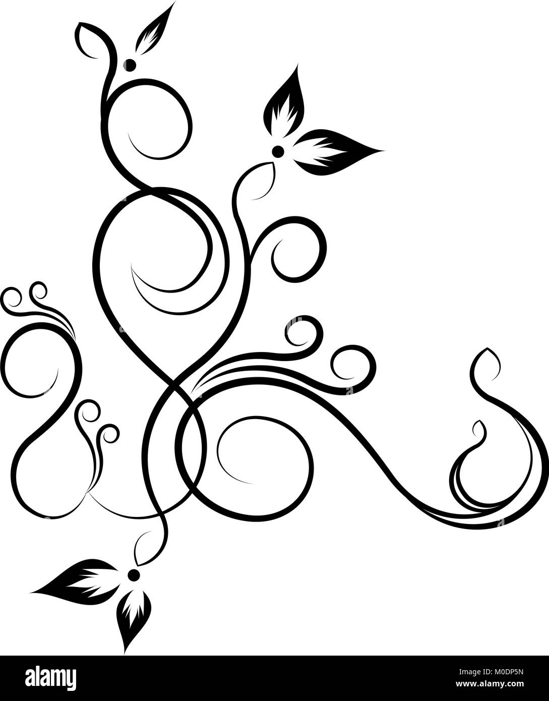 Esquina de flores ornamentales. Ilustración vectorial para su diseño o  tatuaje Imagen Vector de stock - Alamy