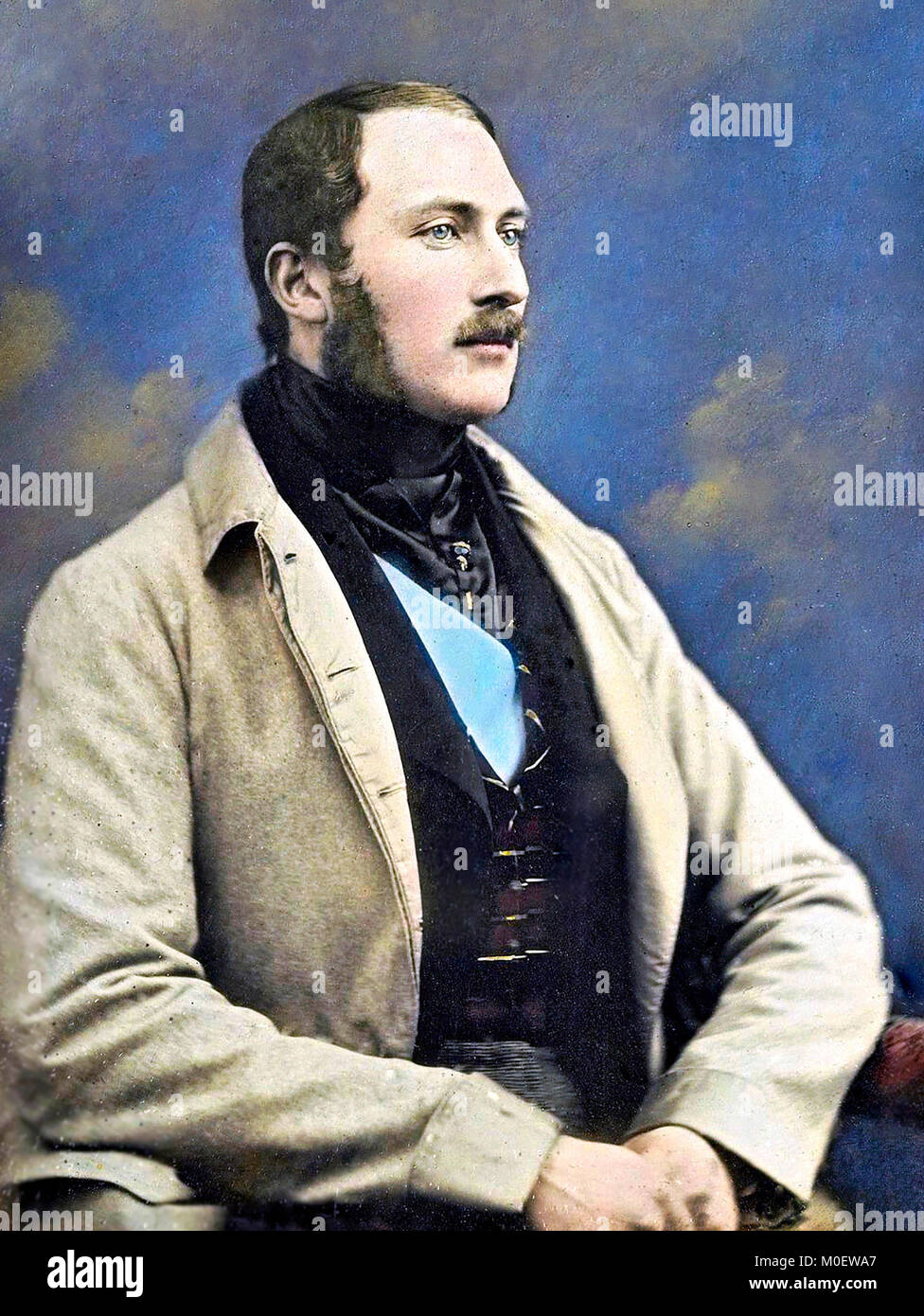 Daguerrotipo coloreado a mano del Príncipe Alberto en 1848 - William Edward Kilburn Foto de stock