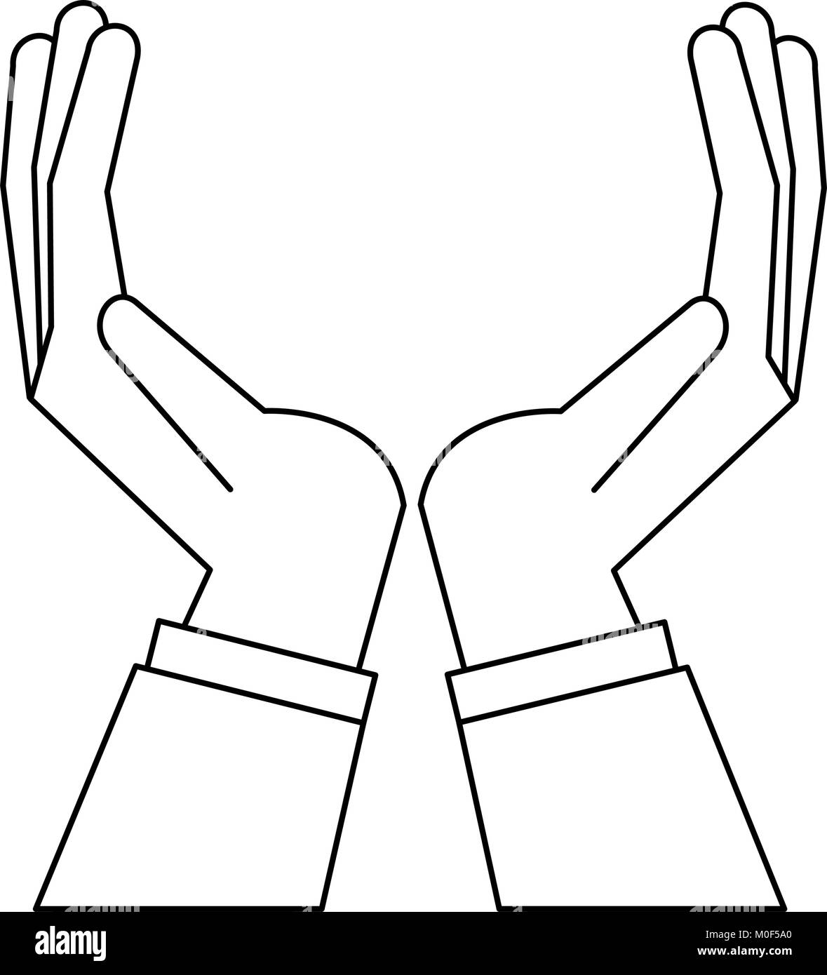 Las manos abiertas hacia arriba la imagen del icono Imagen Vector de stock  - Alamy