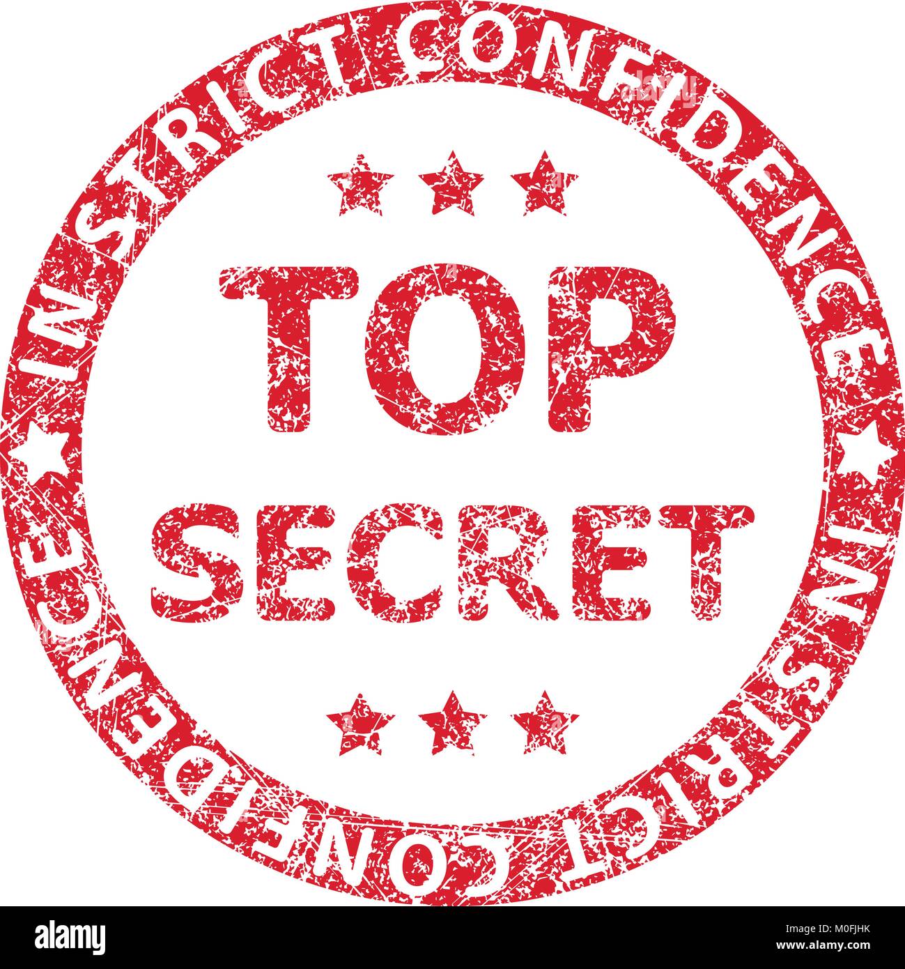 Top Secret sello de goma roja con título en estricta confianza Imagen  Vector de stock - Alamy
