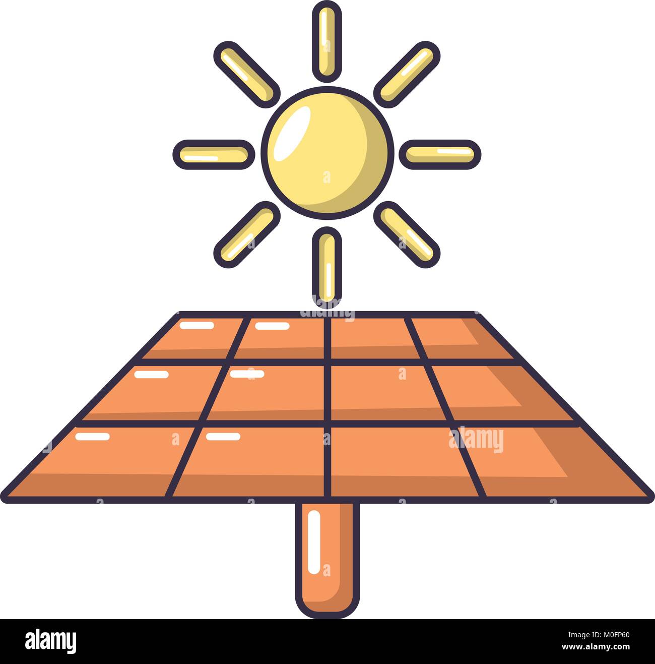 Icono de la energía solar, el estilo de dibujos animados Imagen Vector de  stock - Alamy