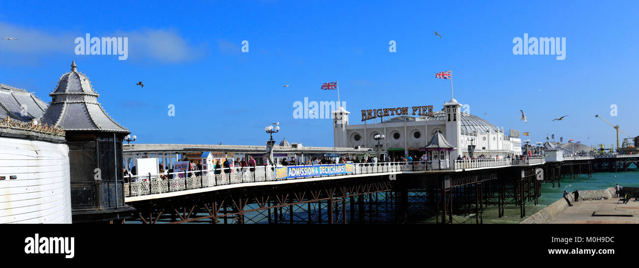 El paseo marítimo de la ciudad de Brighton, Brighton & Hove, Sussex, Inglaterra, Reino Unido. Foto de stock
