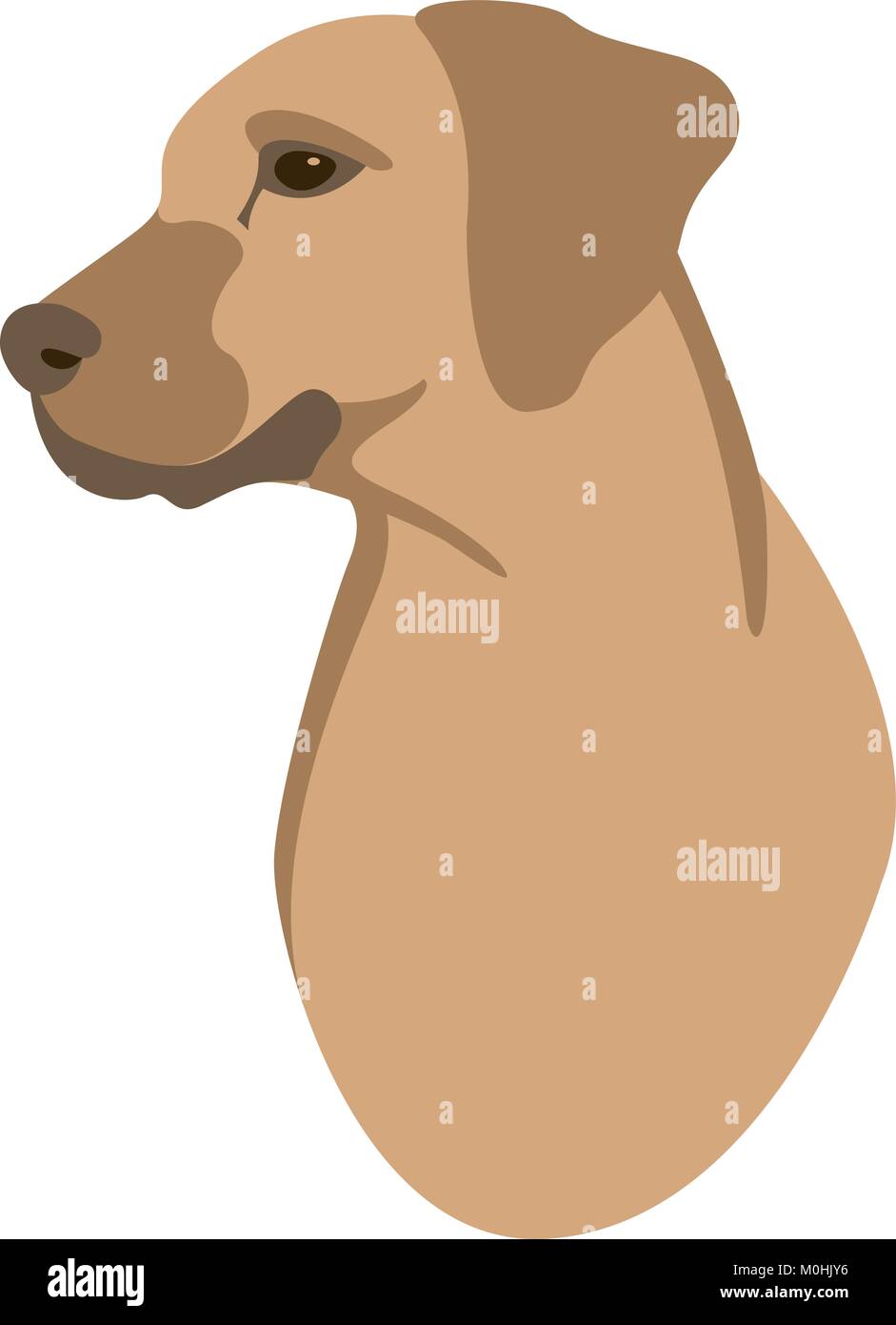 Cara de perro ilustración vectorial estilo plano perfil lateral Imagen  Vector de stock - Alamy
