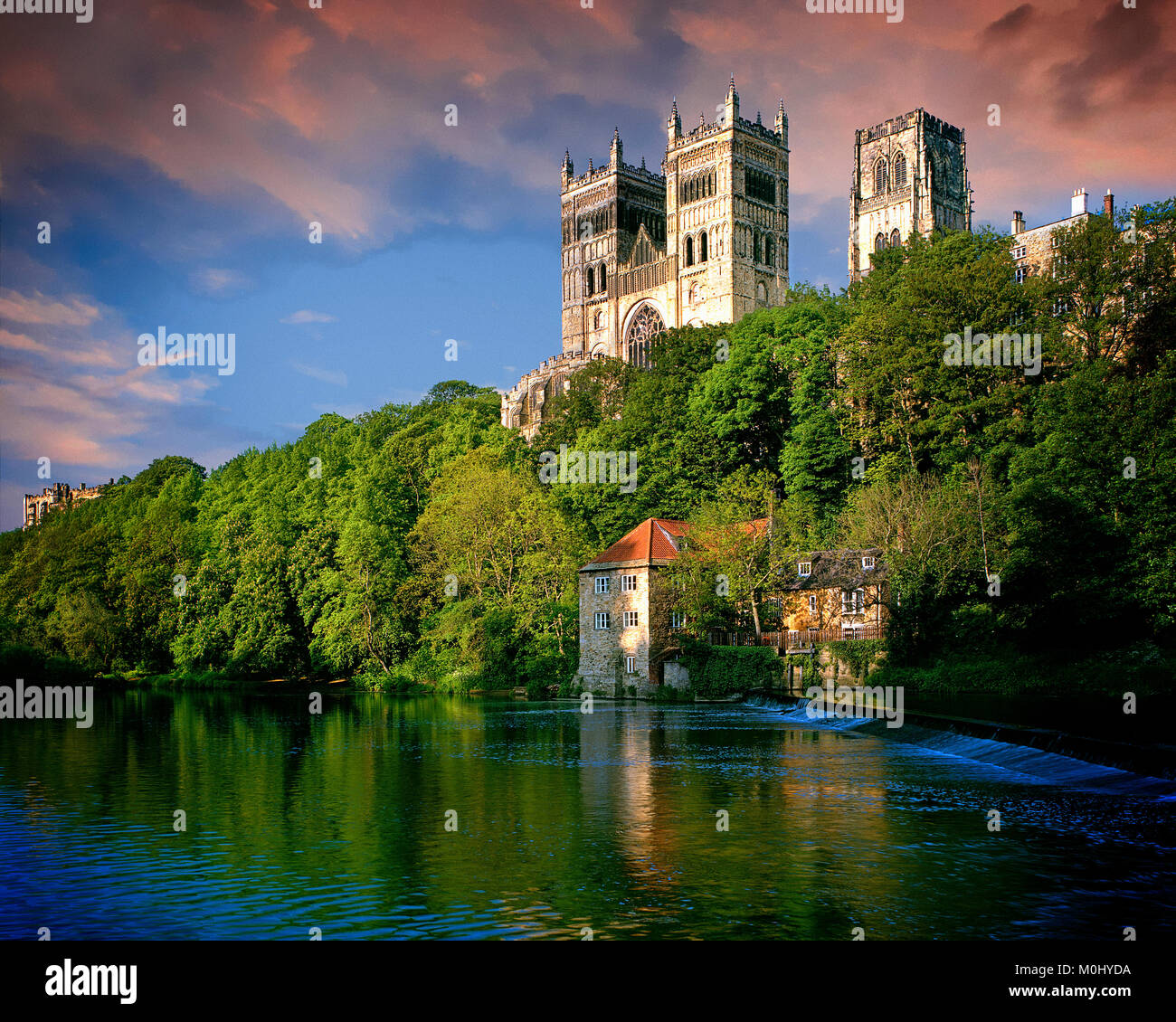 GB: la catedral de Durham - río arriba el desgaste Foto de stock