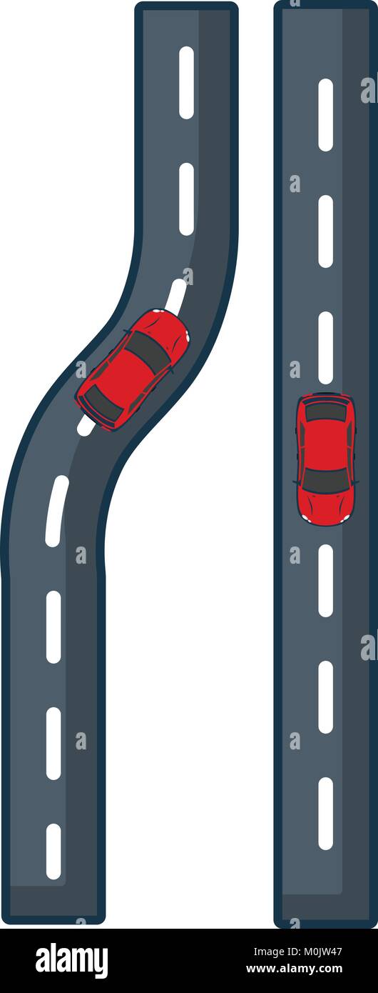 Carreteras paralelas, icono de estilo de dibujos animados Imagen Vector de  stock - Alamy