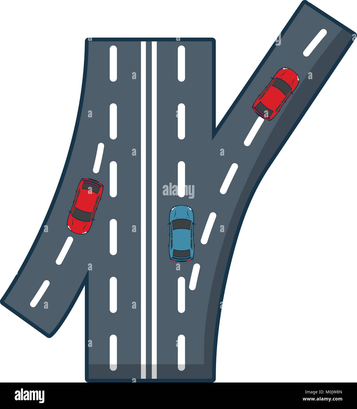 Cruce de carreteras, el icono de estilo de dibujos animados Imagen Vector  de stock - Alamy