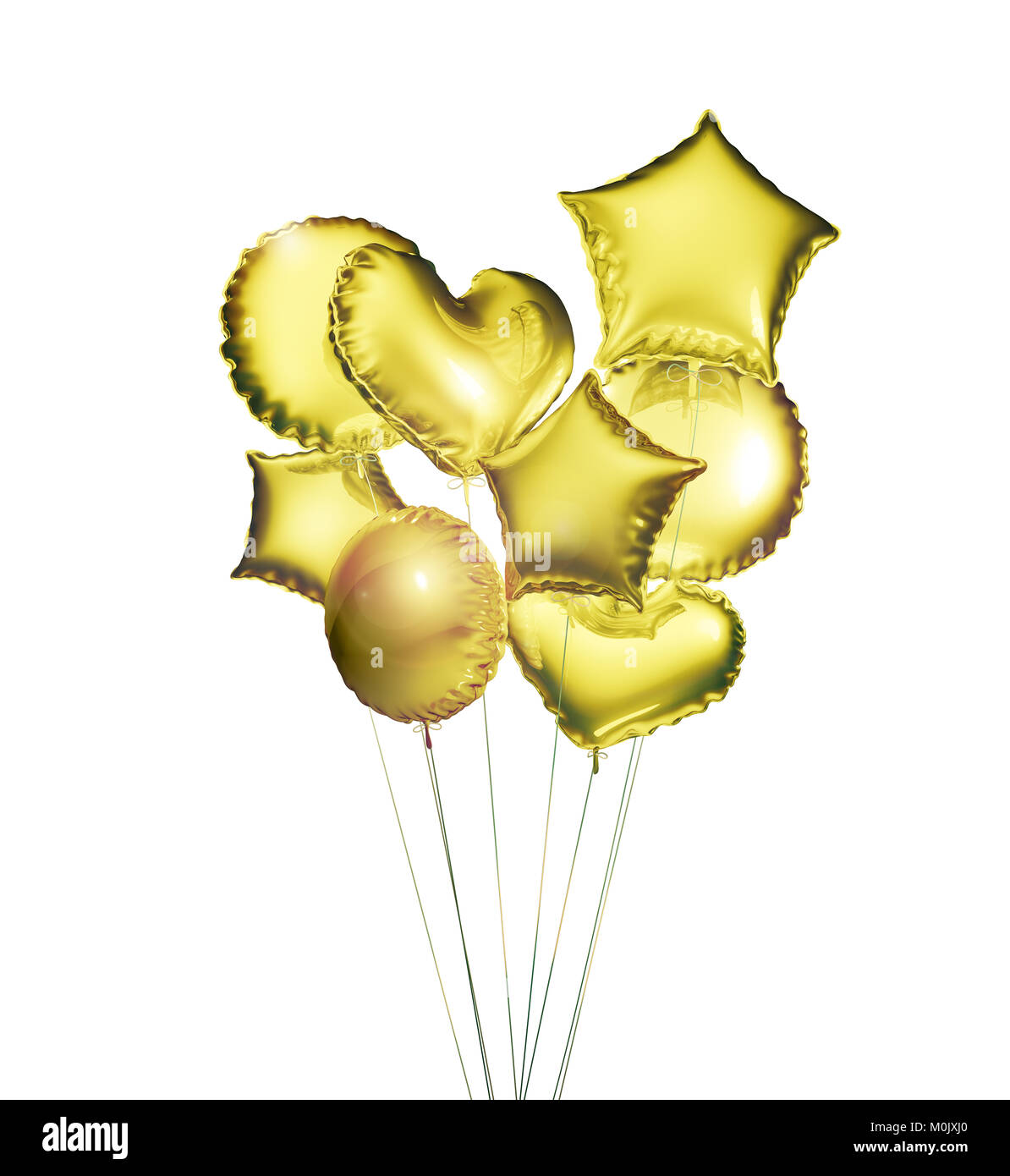 montón de globos dorados y plateados 3d realistas. decoración de
